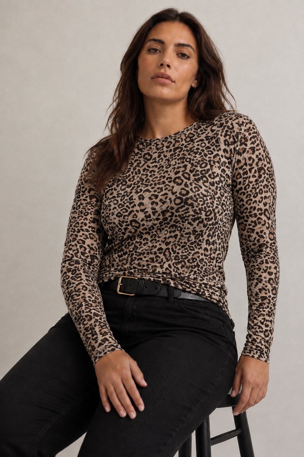 Grossiste Amy&Clo - PLUS SIZE Sous-pull cachemire imprimé