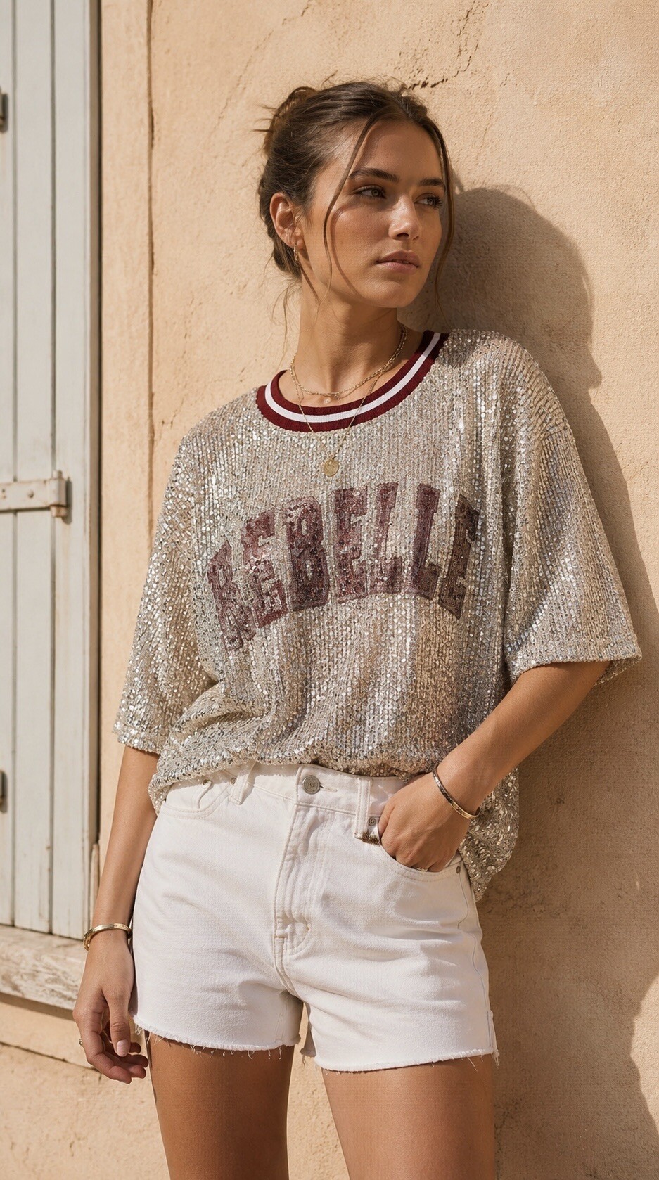 Mayorista Amy&Clo - Top de lentejuelas REBELLE