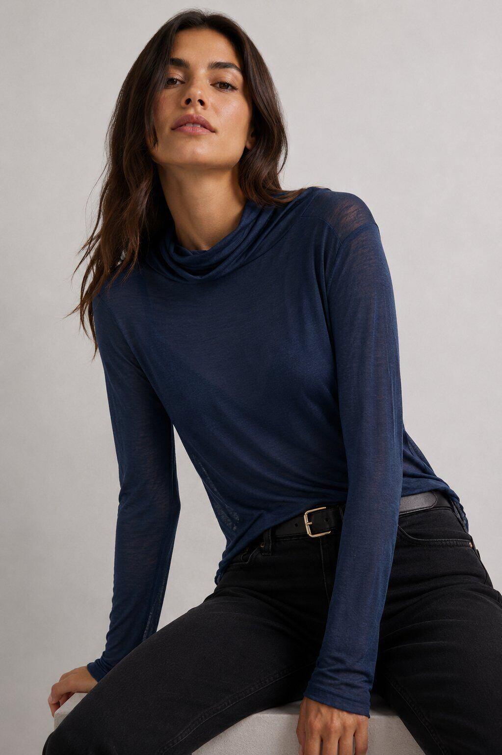 Grossiste Amy&Clo - Sous-pull cachemire col tombant
