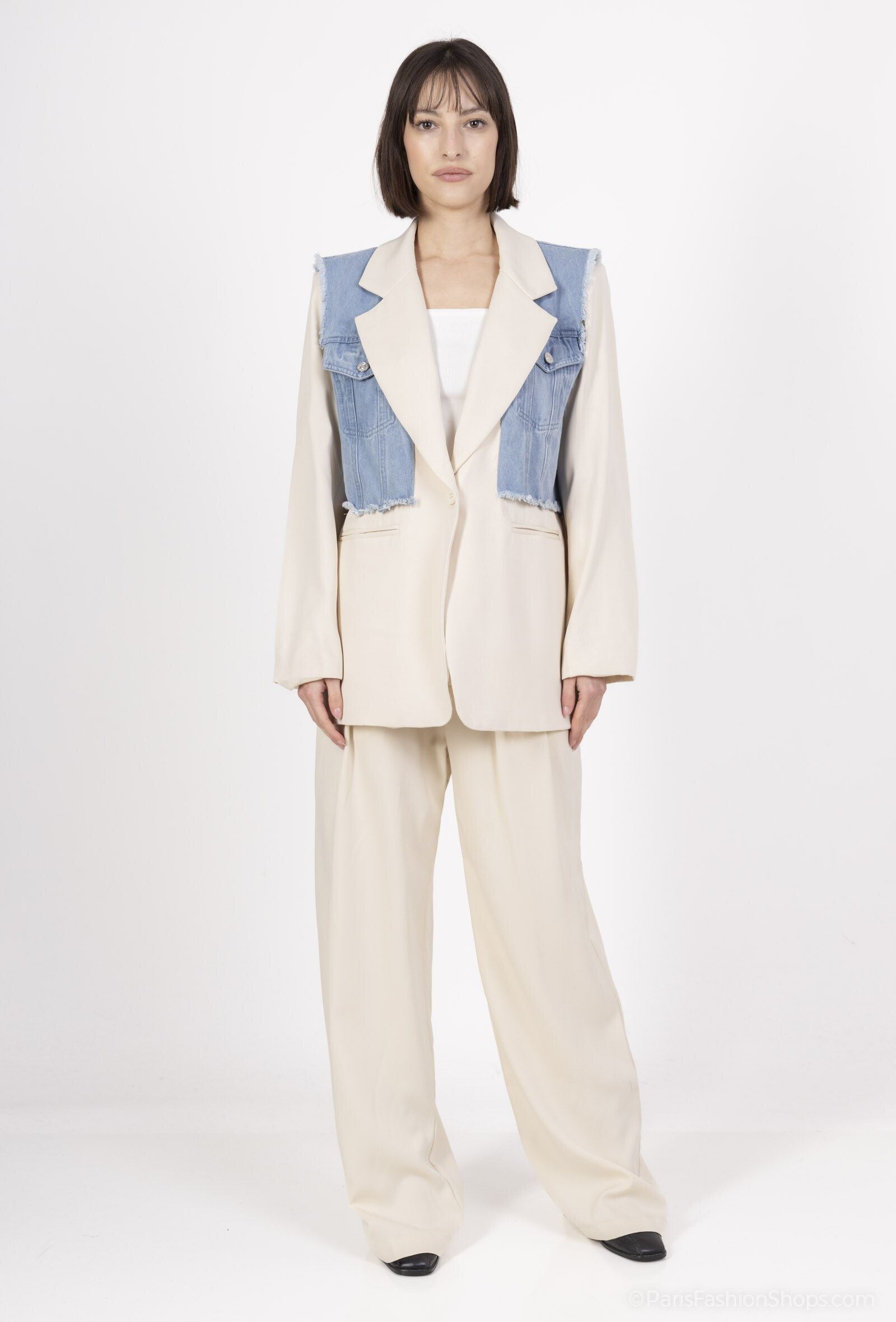 Grossiste Amy&Clo - Blazer 2en1 avec gilet en jean