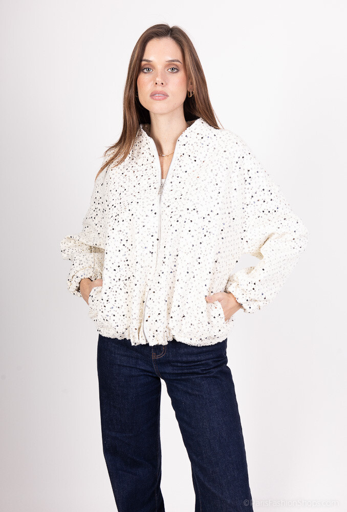 Grossiste Amy&Clo - Veste zippée brillante avec doublure