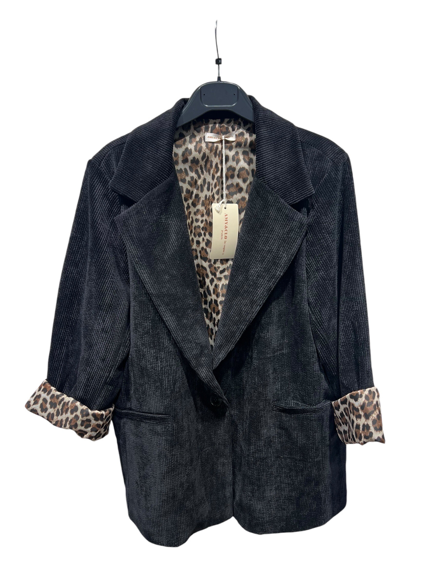 Grossiste Amy&Clo - Manteau Mi-Long en Faux-Cuir avec Intérieur Effet Poil de Mouton