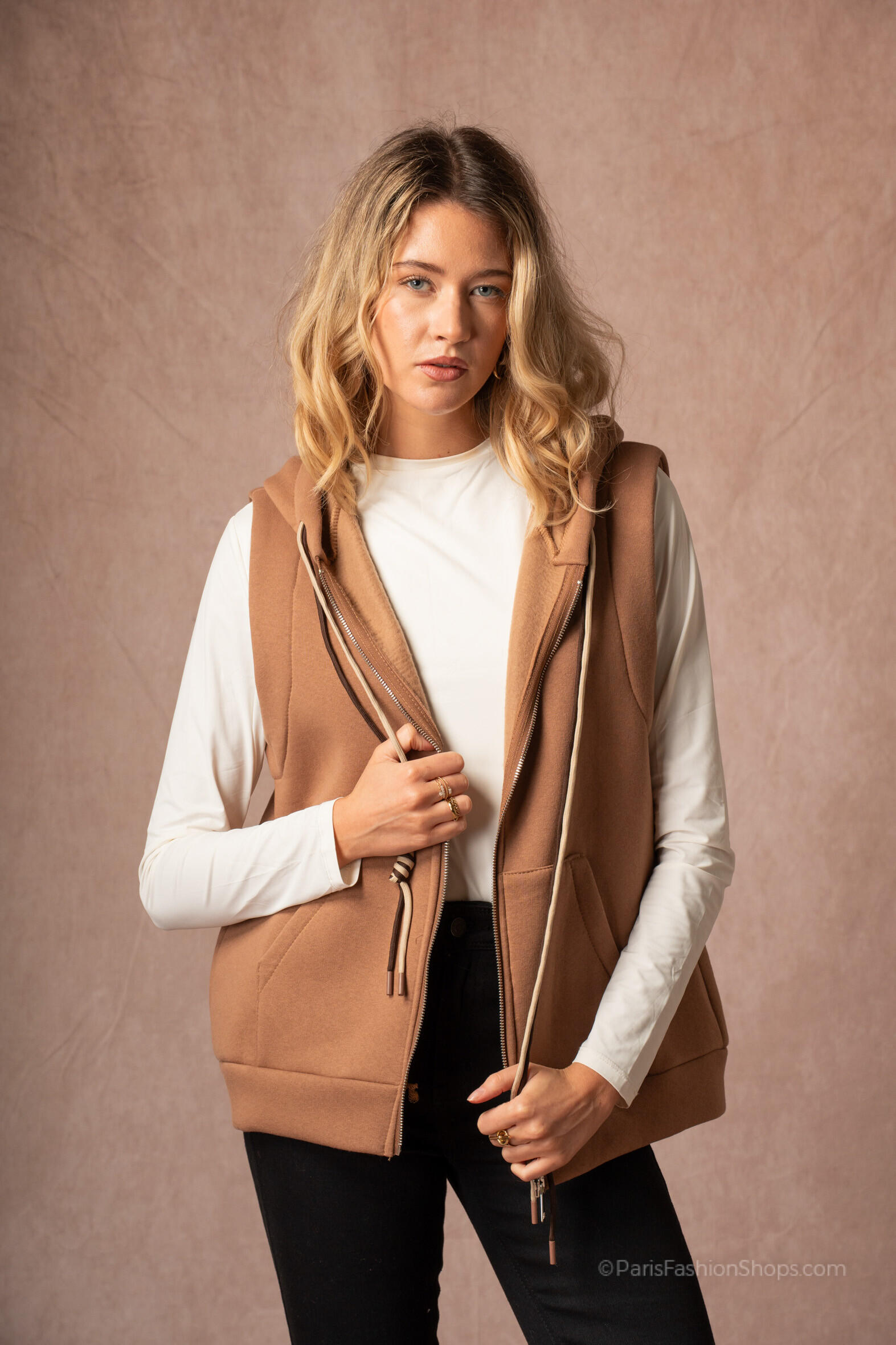 Wholesaler Amy&Clo - Sleeveless fleece cotton vest