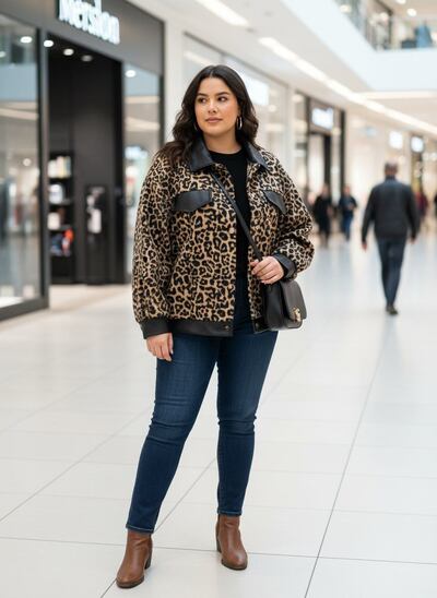 Grossiste Amy&Clo - Plus Size - Veste en laine plus size avec détails Grossiste Amy&Clo - Plus Size - Veste en laine plus size avec détails