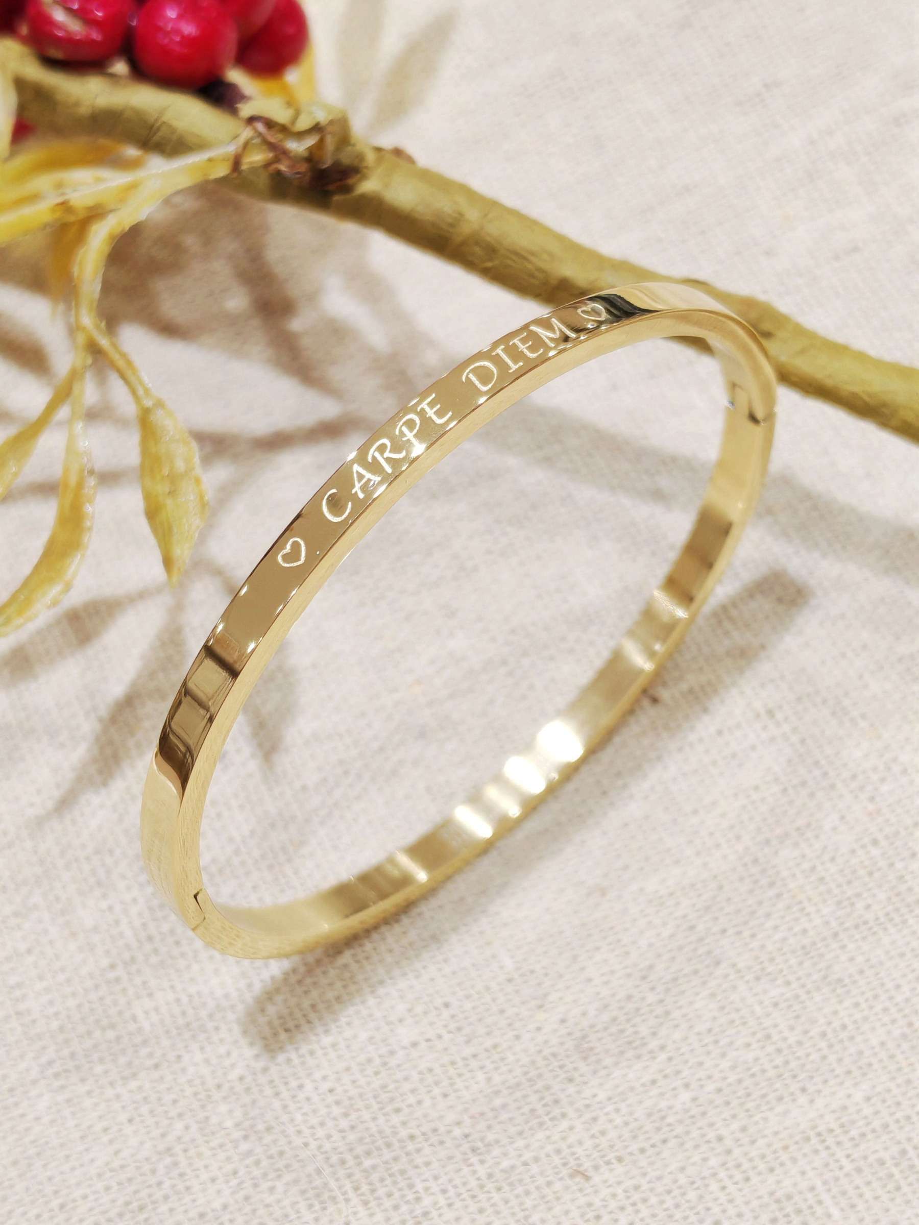 Mayorista An'gel - Pulsera de mensaje de acero inoxidable CARPE DIEM B556