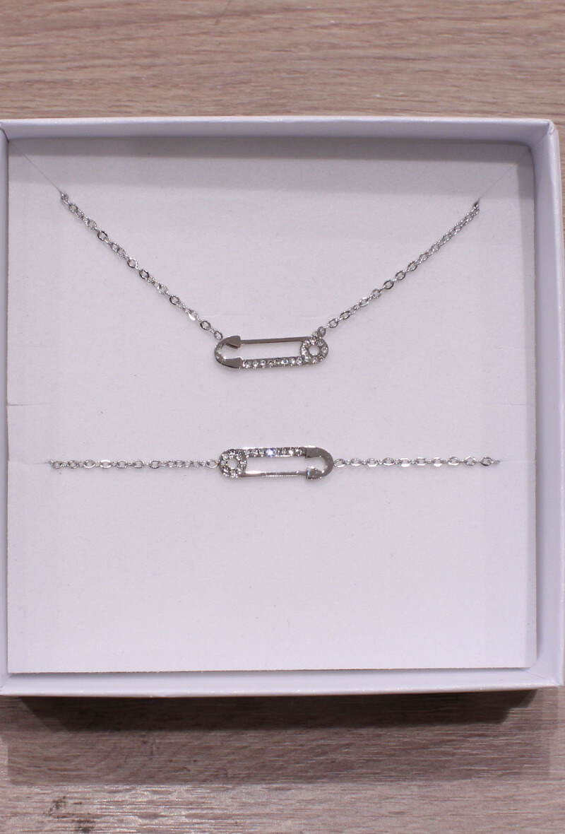 Grossiste An'gel - Coffret bijoux acier  collier et bracelet CCB019