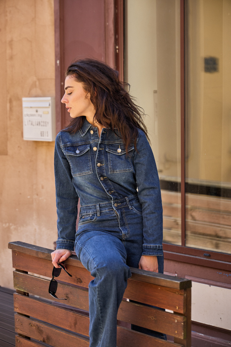 Grossista ANA & LUCY - Tuta in denim (manica lunga) - ANA & LUCY
