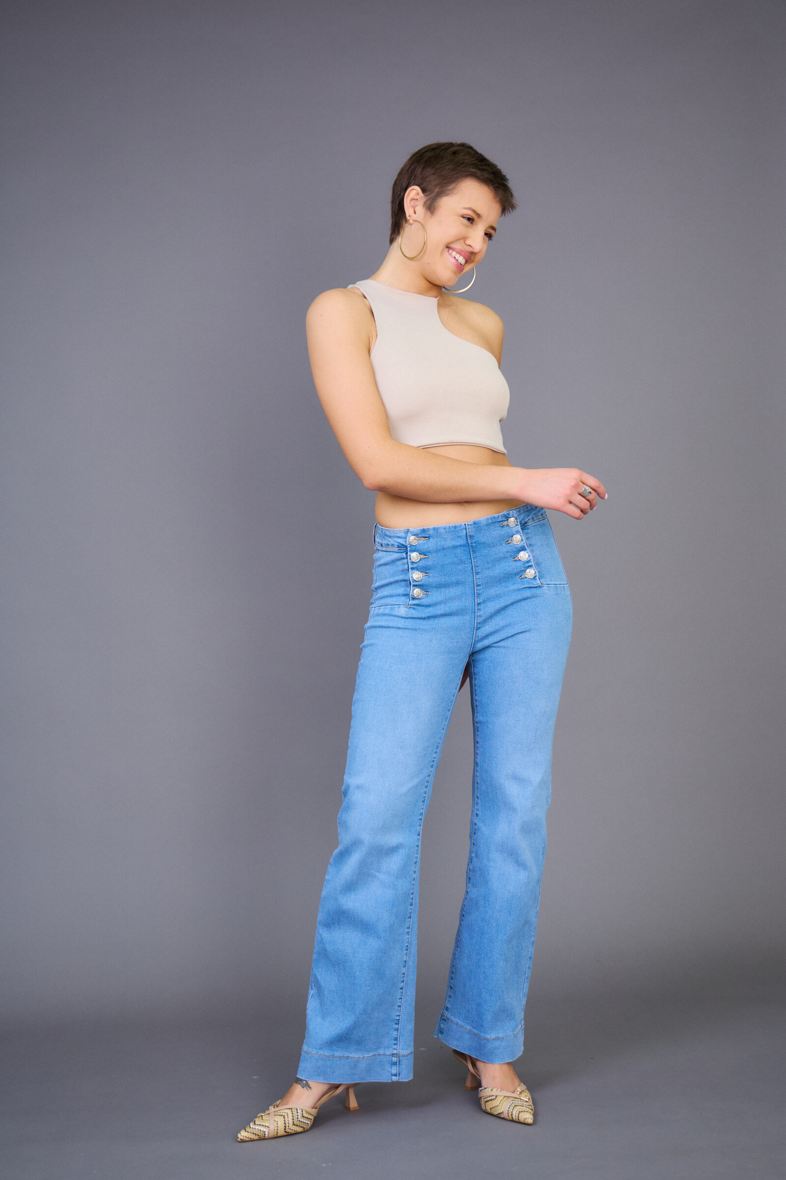 Mayorista ANA & LUCY - Jeans Pierna Ancha (Cierre Abotonado) - ANA & LUCY