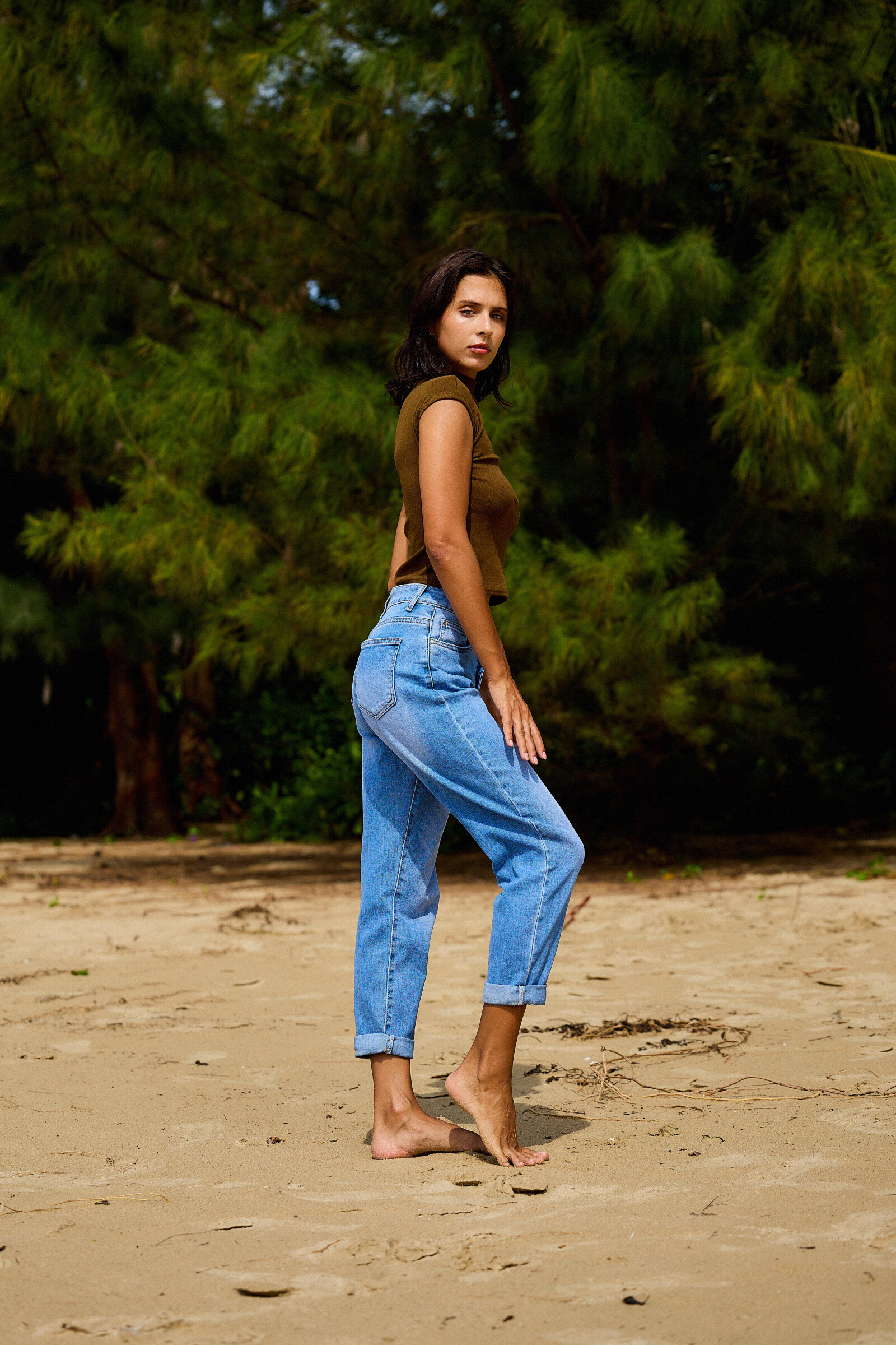 "Jeanne" mom jeans (Cuffed hem) - ANA & LUCY - Light Blue - 4 - large format