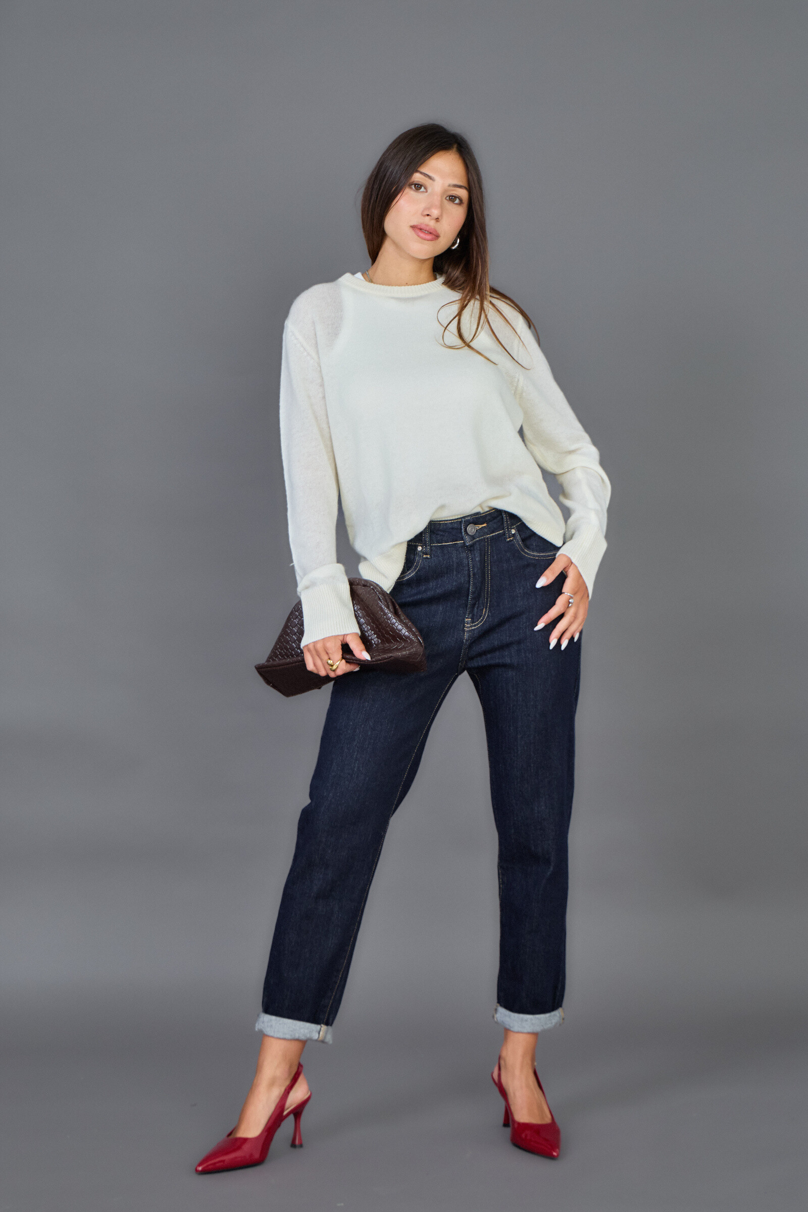 Grossista ANA & LUCY - Jeans da mamma Jeanne (Orlo risvoltato) - ANA & LUCY