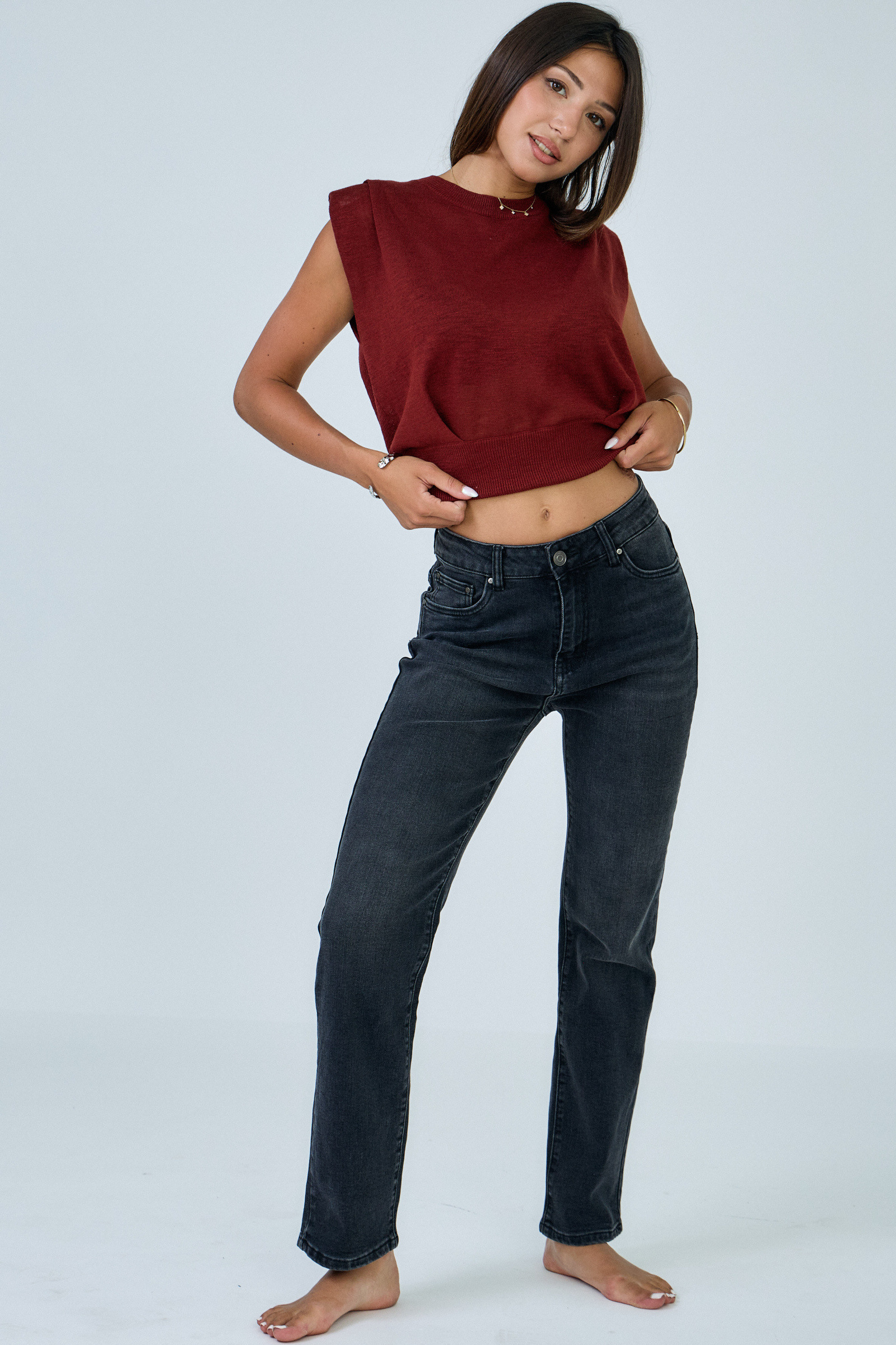 Grossiste Ana & Lucy - Jeans straight (Coupe droite) "Elsa" - Ana & Lucy