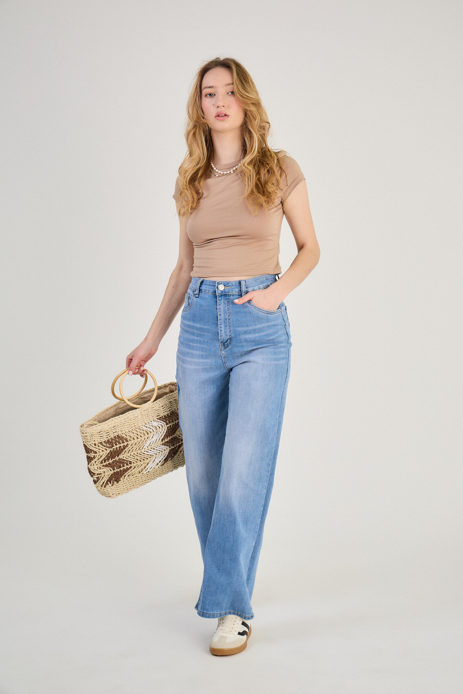Wide-leg jeans (Washed) - ANA & LUCY - Blue - 2 - large format