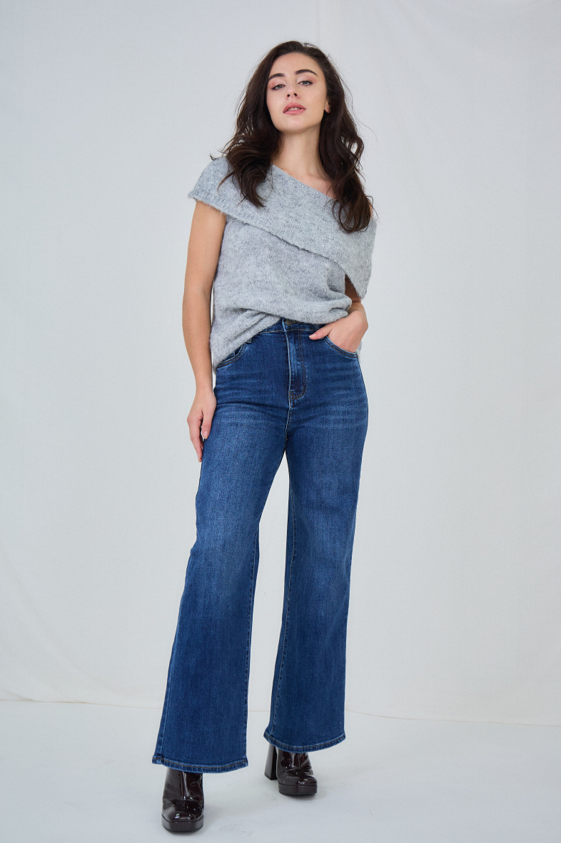 Wholesaler ANA & LUCY - Wide-leg jeans (Washed) - ANA & LUCY