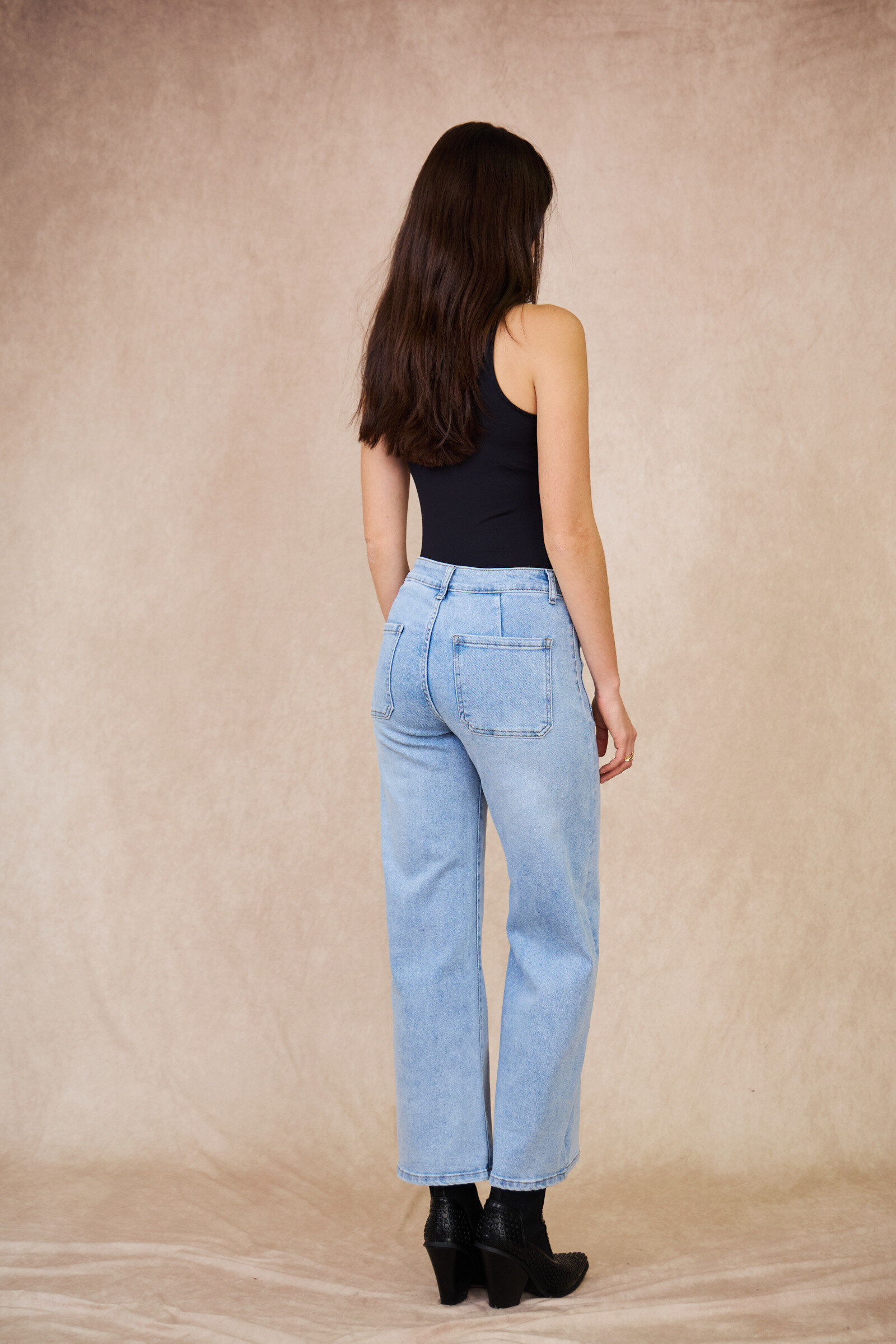 Wide-Leg Jeans (Patch pockets) - ANA & LUCY - Light Blue - 3 - large format