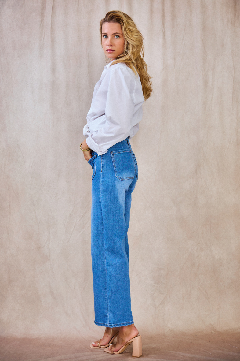 Wide-Leg Jeans (Patch pockets) - ANA & LUCY - Blue - 4 - large format