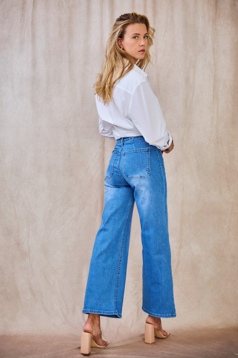Wide-Leg Jeans (Patch pockets) - ANA & LUCY - Blue - 5 - large format