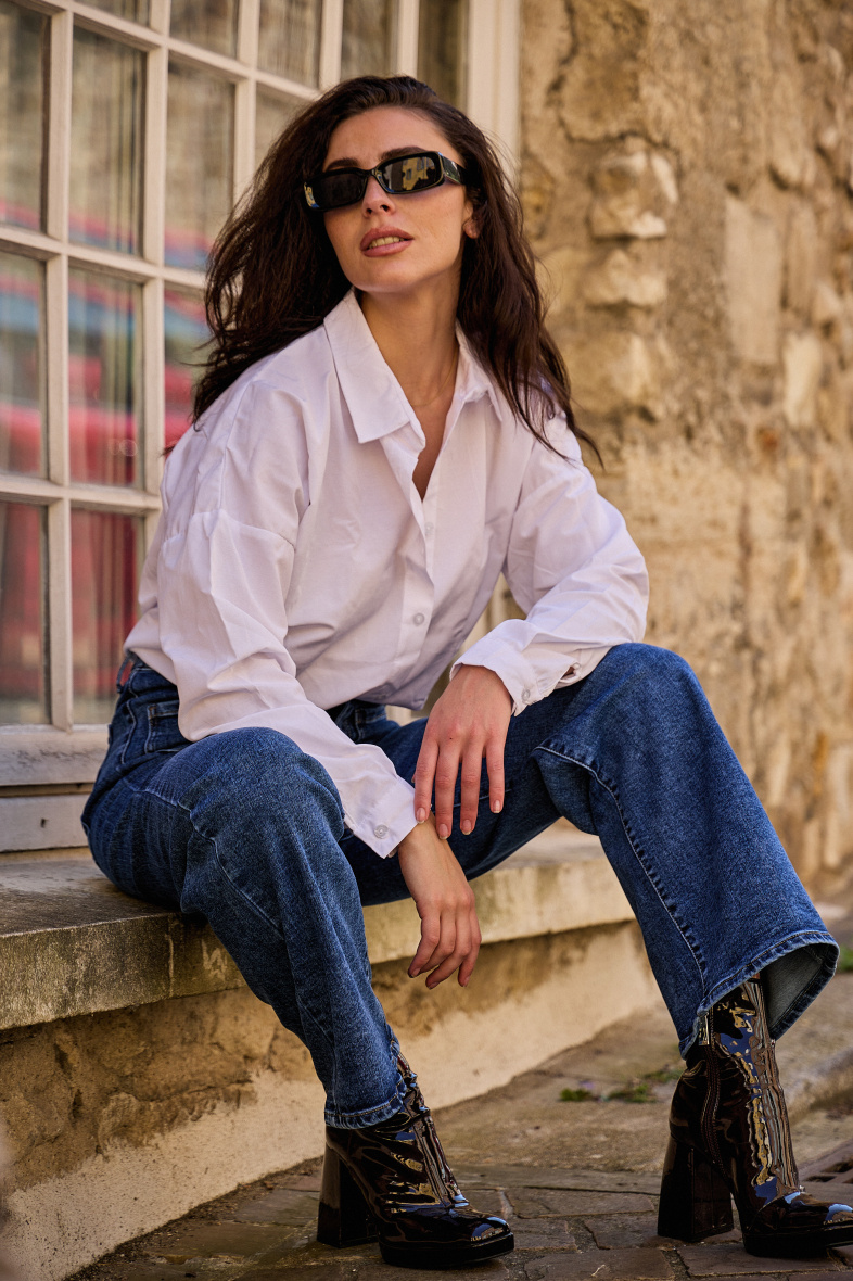 Wide-Leg Jeans (Patch pockets) - ANA & LUCY - Denim - 3 - large format