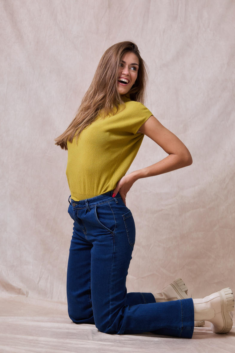 Wholesaler ANA & LUCY - Wide-Leg Jeans (Chino + patch pockets) - ANA & LUCY