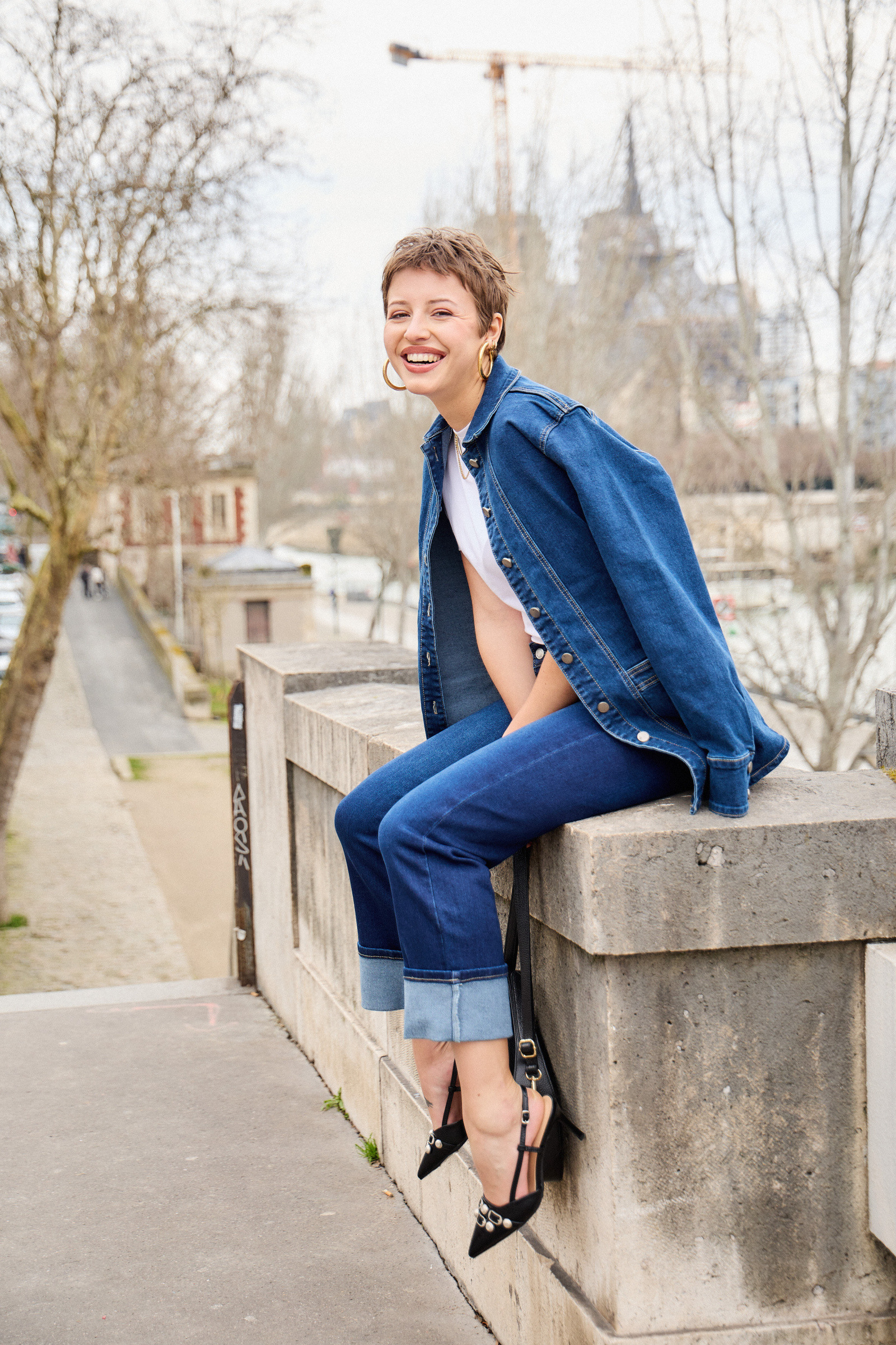 Grossiste Ana & Lucy - Jeans Straight ( Ourlet à revers ) - ANA & LUCY