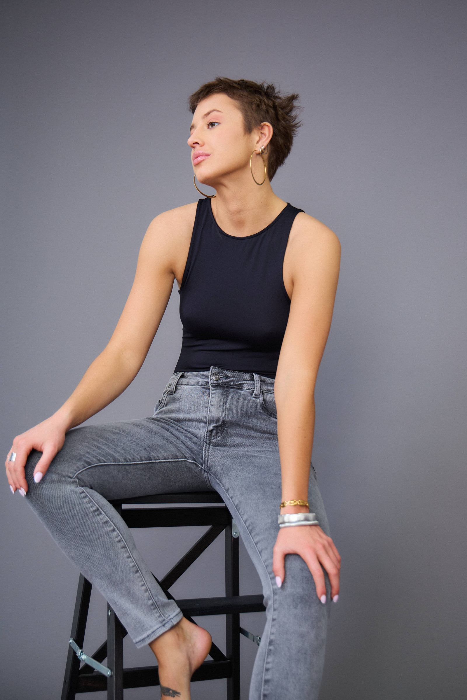 Grossiste Ana & Lucy - Jeans slim délavé (Push-up) "Léonie" - Ana & Lucy