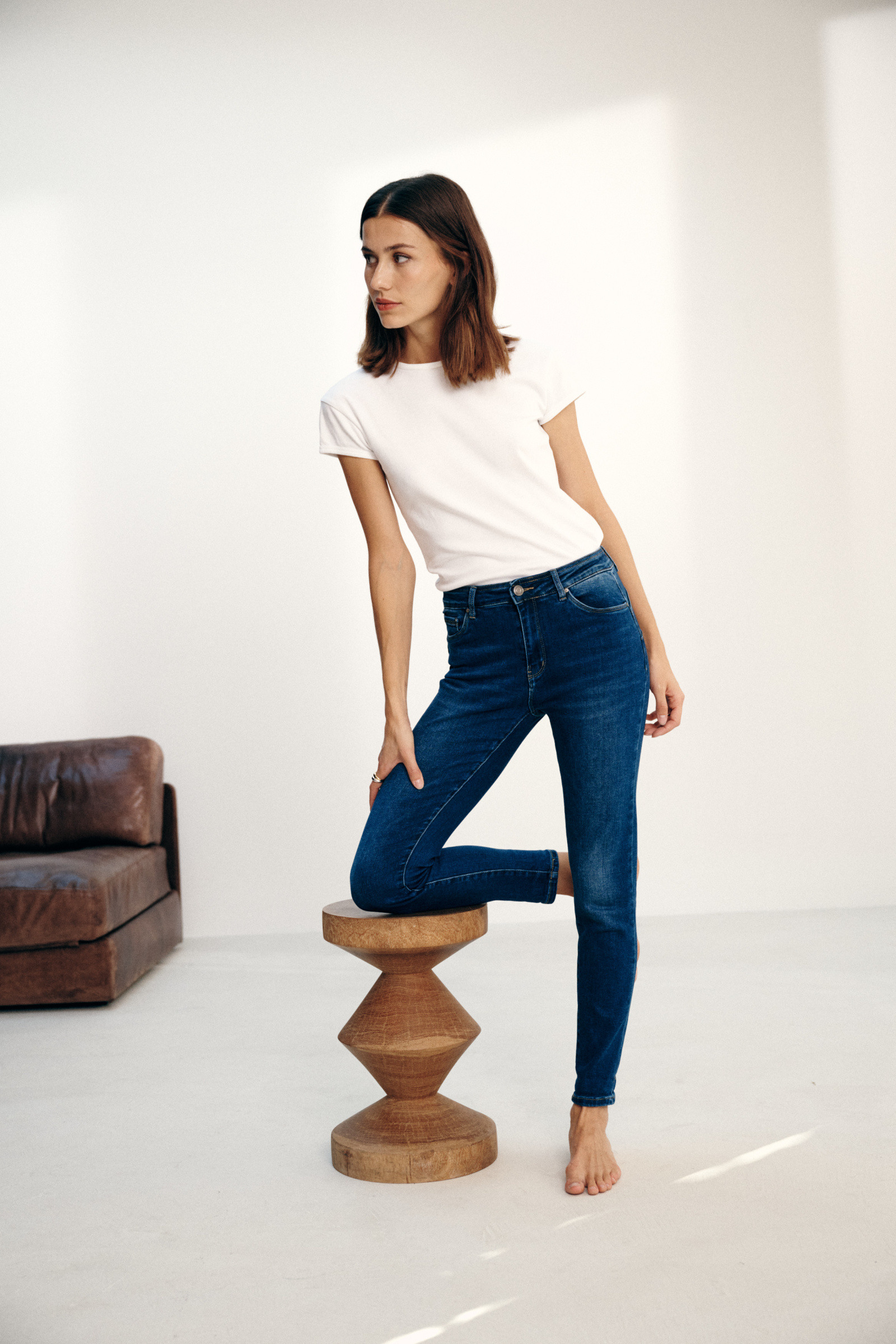 Grossiste Ana & Lucy - Jeans slim délavé (Push-up) "Giulia" - Ana & Lucy