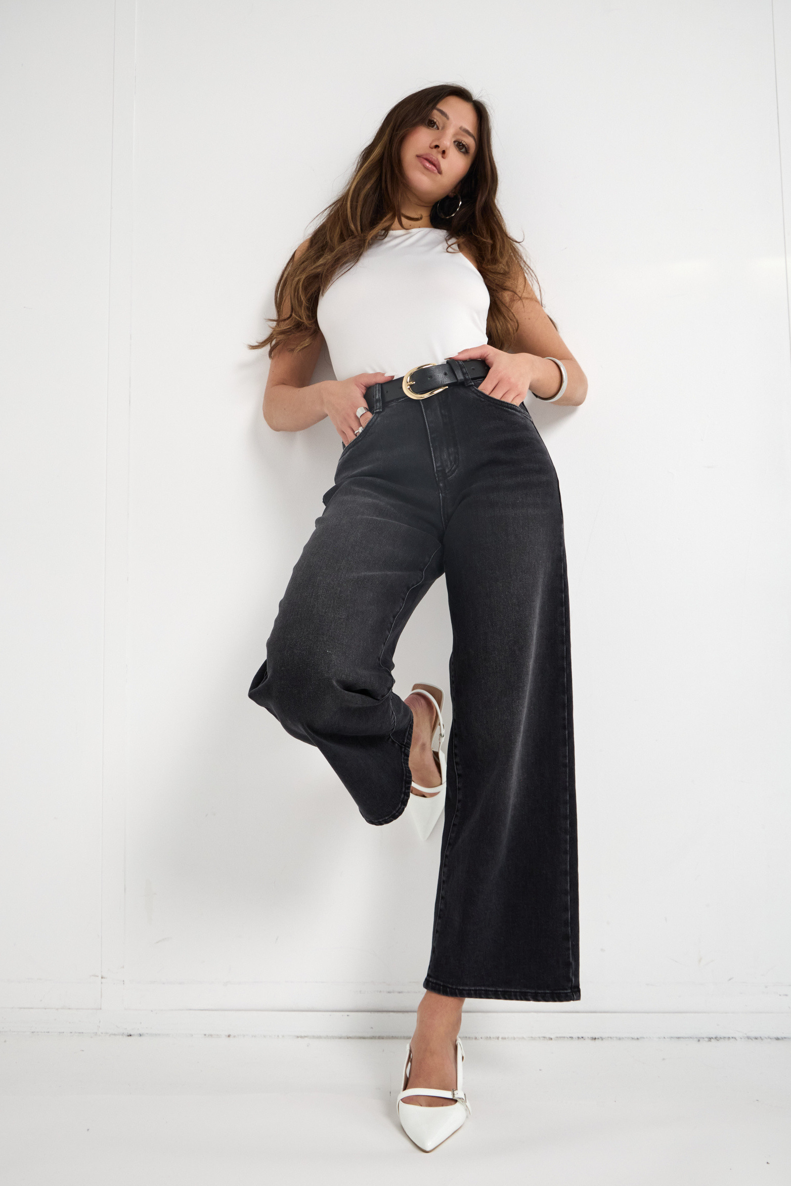 Grossiste Ana & Lucy - Jeans Wide "Edena" (Pantalon culotte) - Ana & Lucy