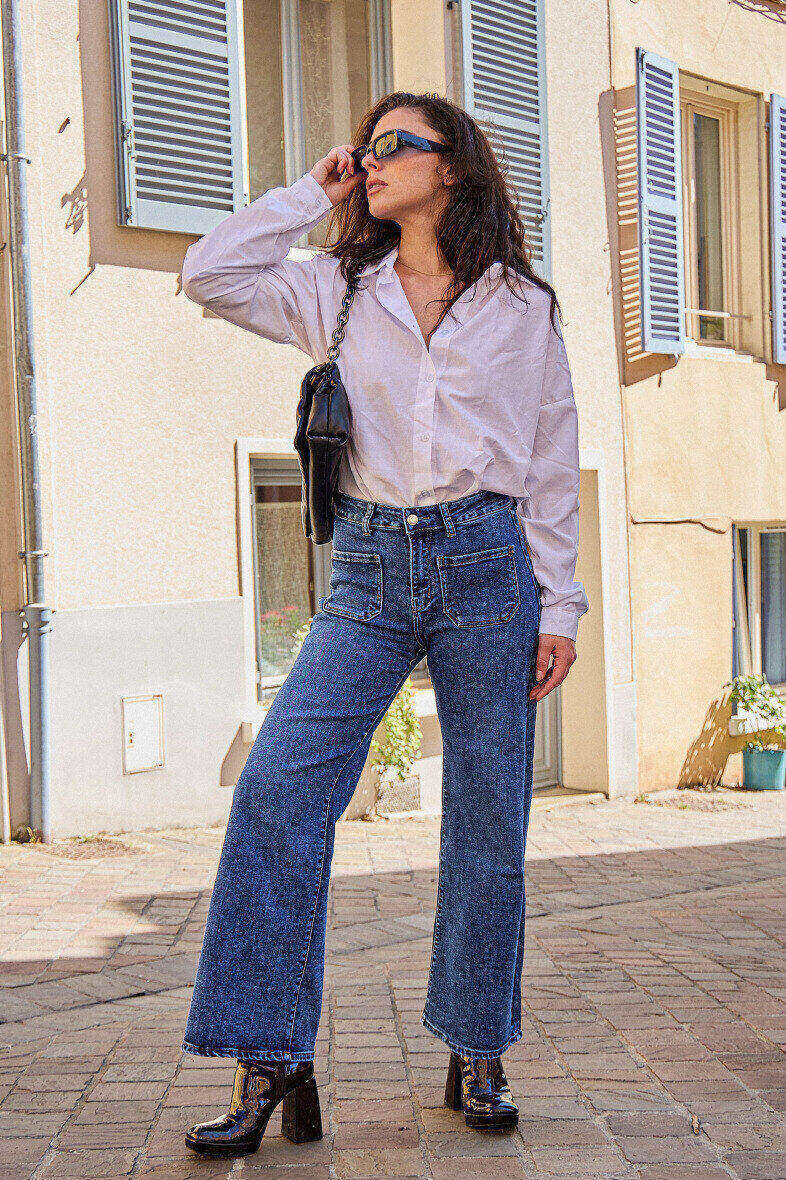 Großhändler Ana & Lucy - Weit geschnittene Jeans (aufgesetzte Taschen) - Ana & Lucy