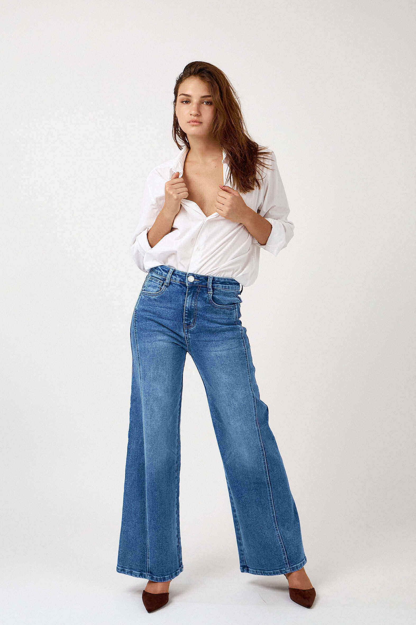 Großhändler Ana & Lucy - Weite "Alizée" Jeans (Doppelte Vertikalnaht) - Ana & Lucy