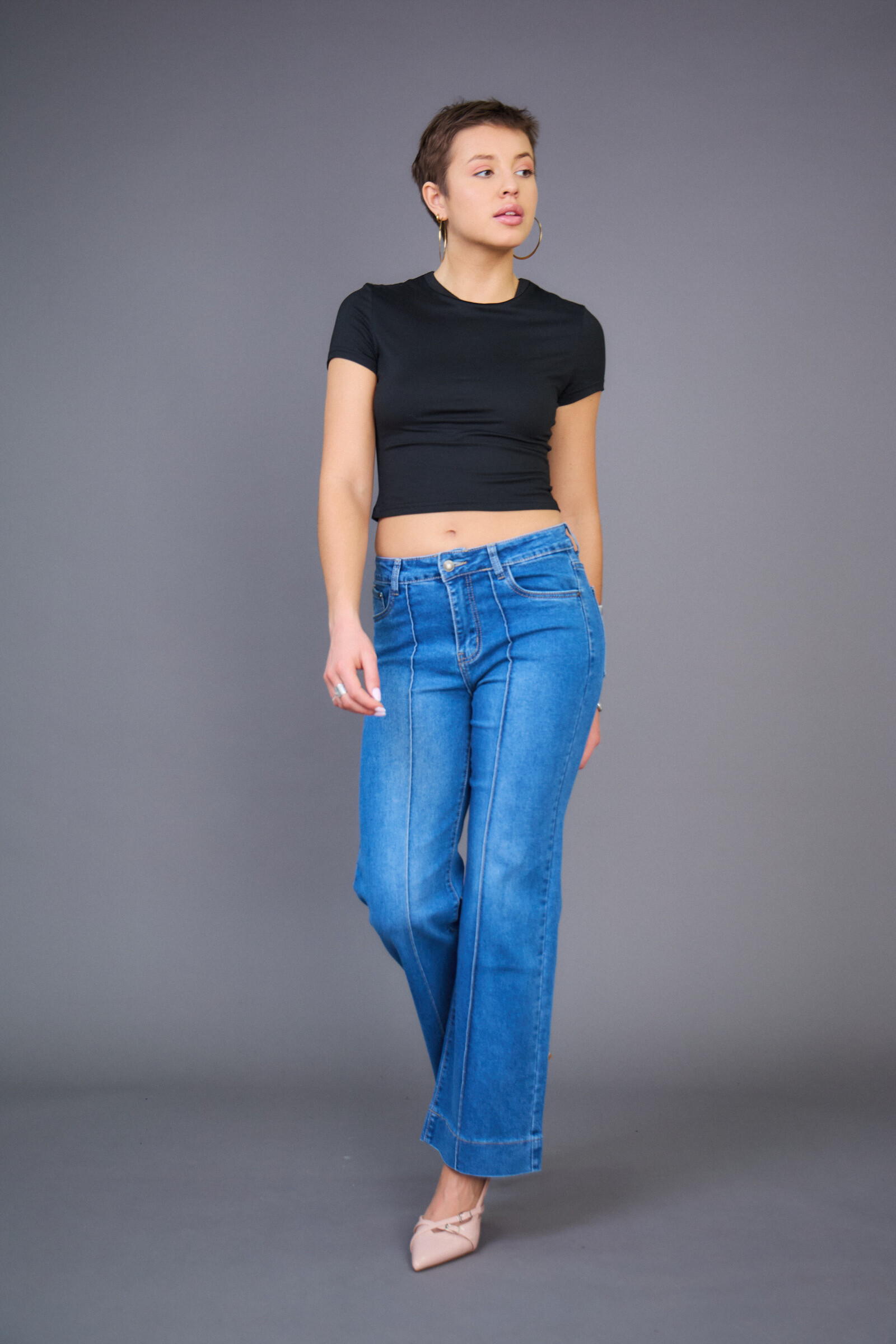 Großhändler ANA & LUCY - Jeans breit - (Stitching) - ANA & LUCY
