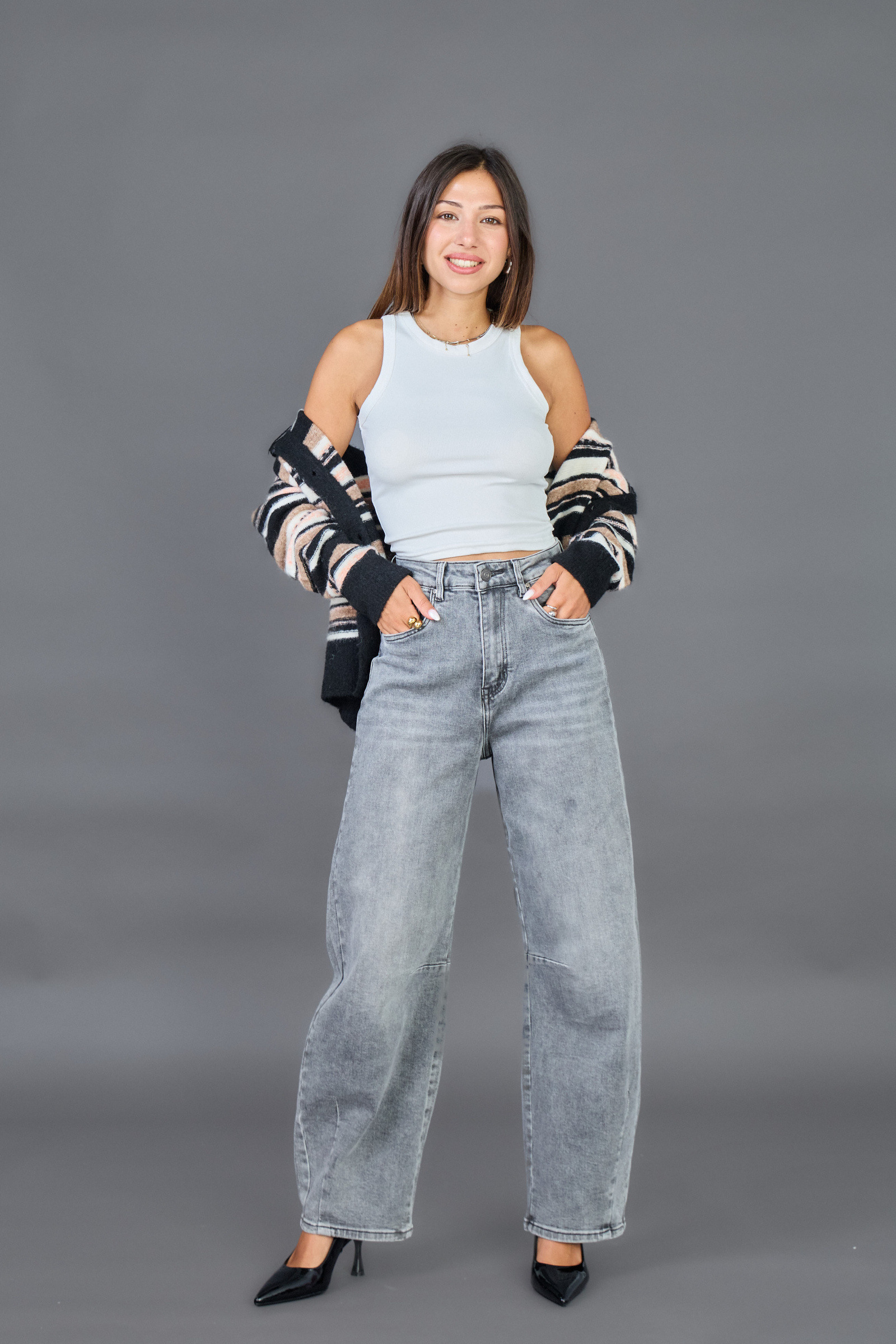 Wholesaler Ana & Lucy - "Louisa" Barrel Jeans - ANA & LUCY