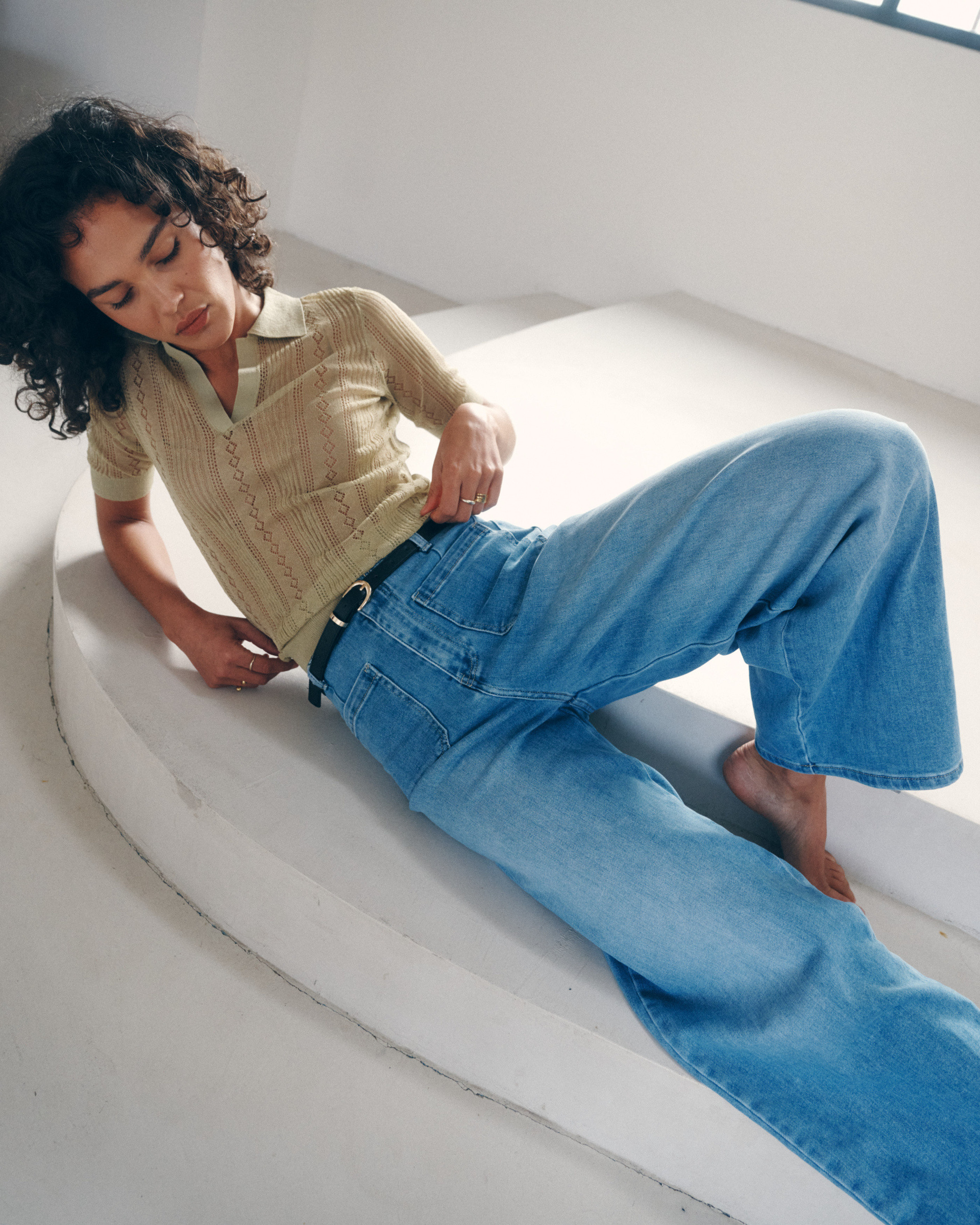 Grossiste Ana & Lucy - Jeans Wide "Nolia" (poches plaquées) - Ana & Lucy
