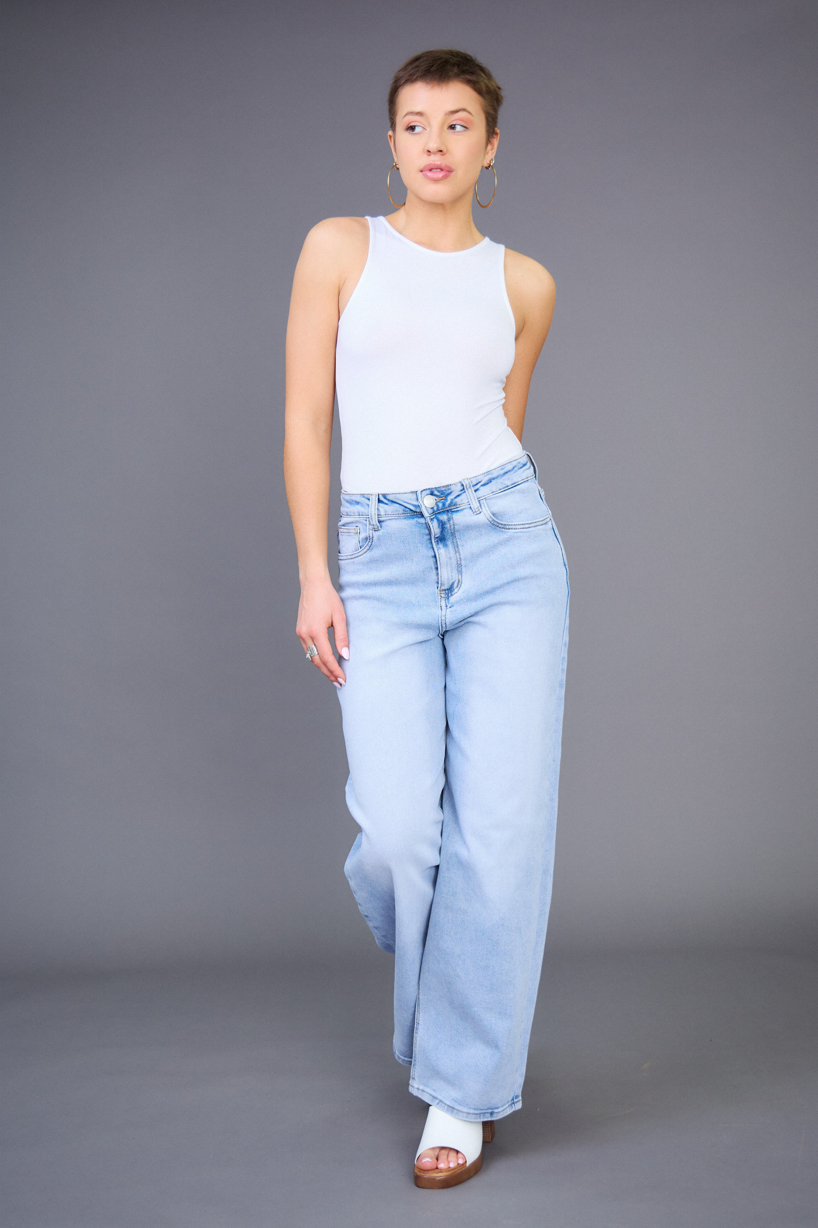 Grossiste Ana & Lucy - Jean baggy dad "Erina" (Taille Haute) - Ana & Lucy