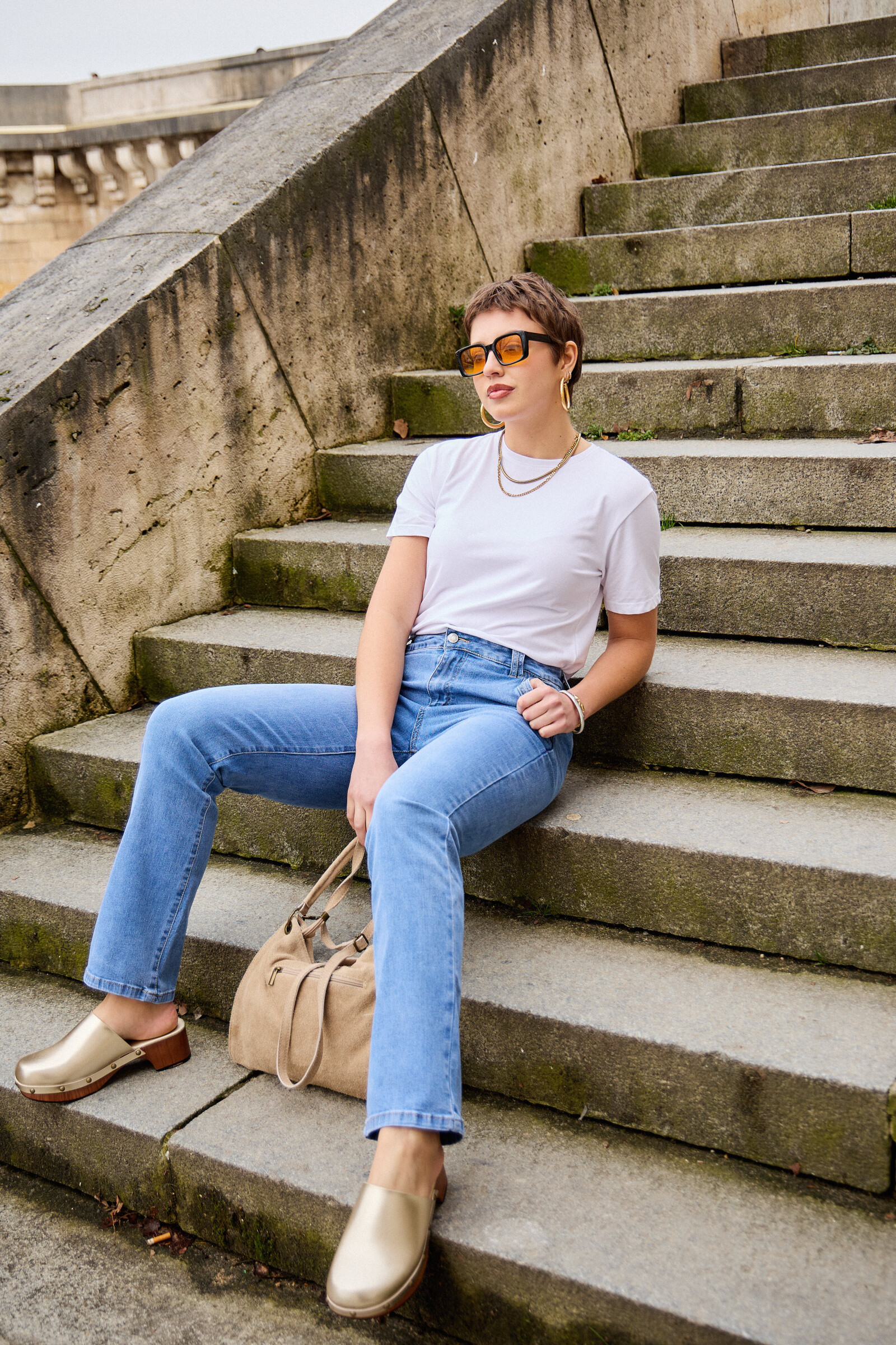 Wholesaler ANA & LUCY - Jeans Straight Leg ( Chino Pockets ) - ANA & LUCY