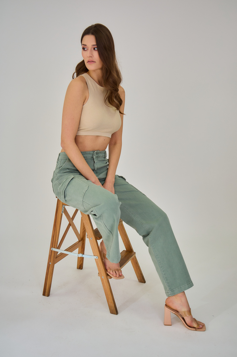 Wholesaler ANA & LUCY - Wide Leg Cargo Pants