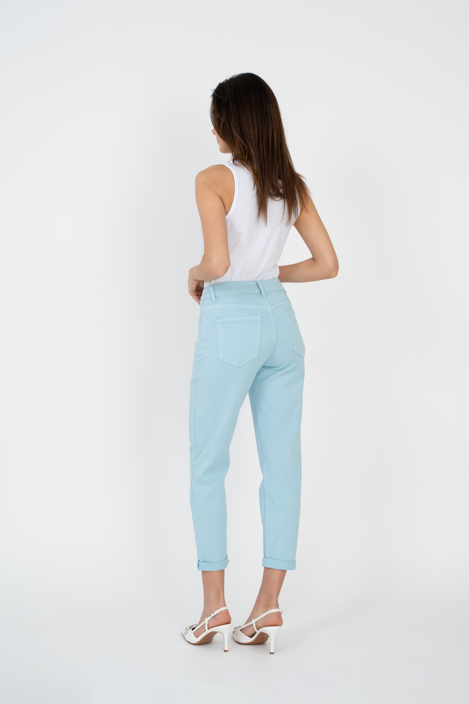 Mom pants (Cuffed hem) - ANA & LUCY - Sky Blue - 4 - large format