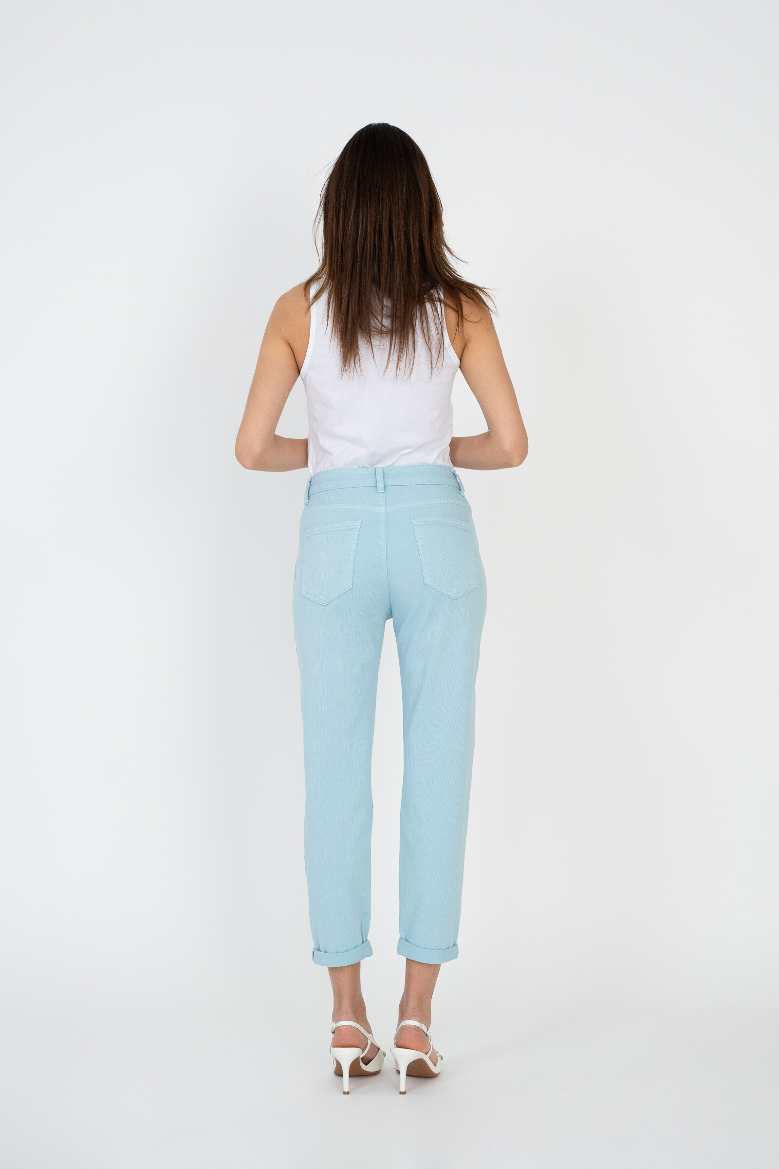 Mom pants (Cuffed hem) - ANA & LUCY - Sky Blue 5 - thumbnail