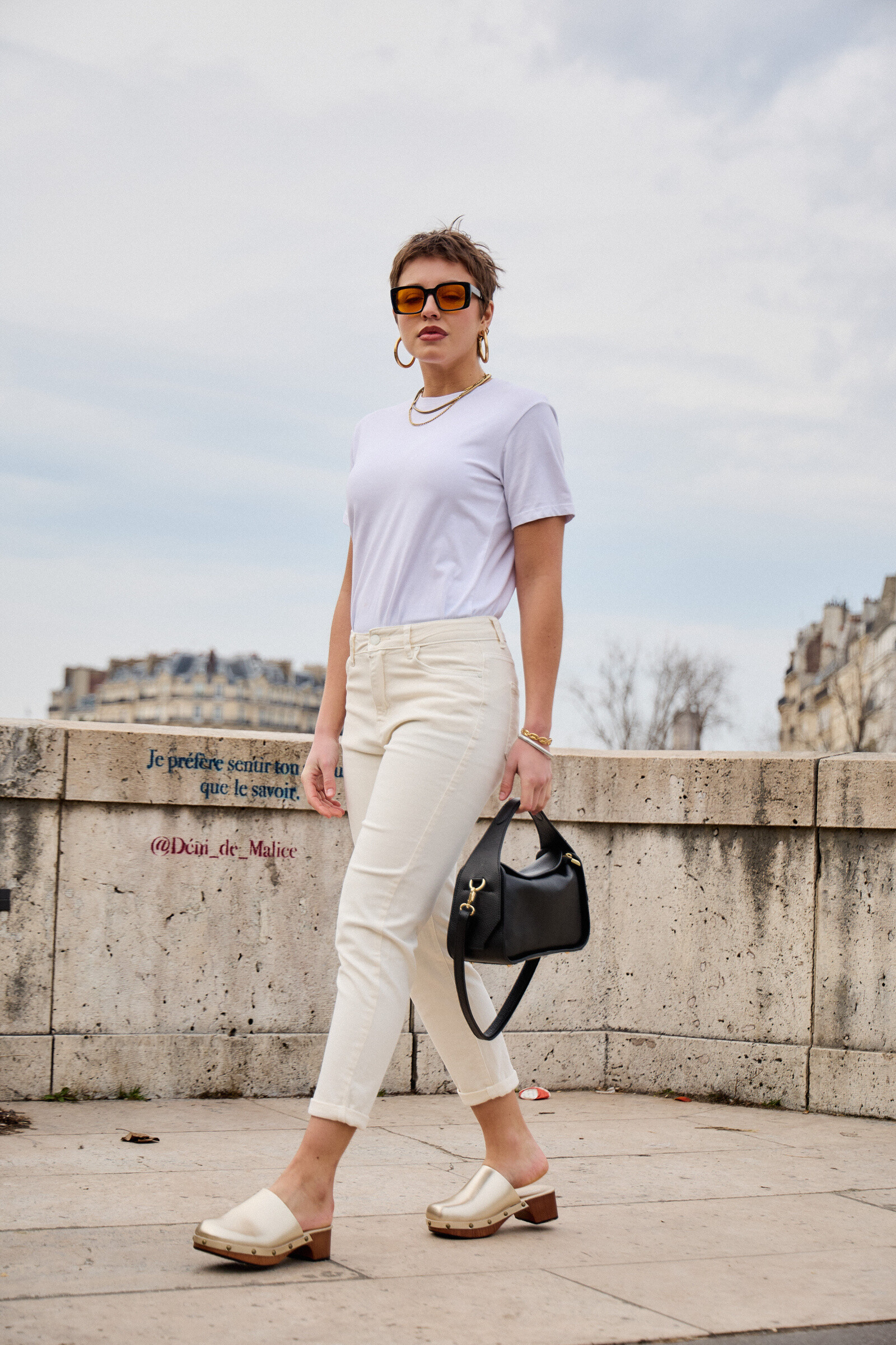 Mom pants (Cuffed hem) - ANA & LUCY - Ecru 3 - thumbnail