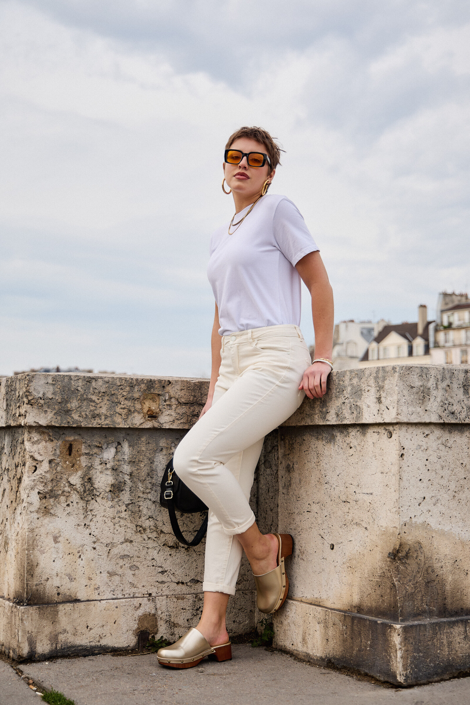 Mom pants (Cuffed hem) - ANA & LUCY - Ecru 4 - thumbnail