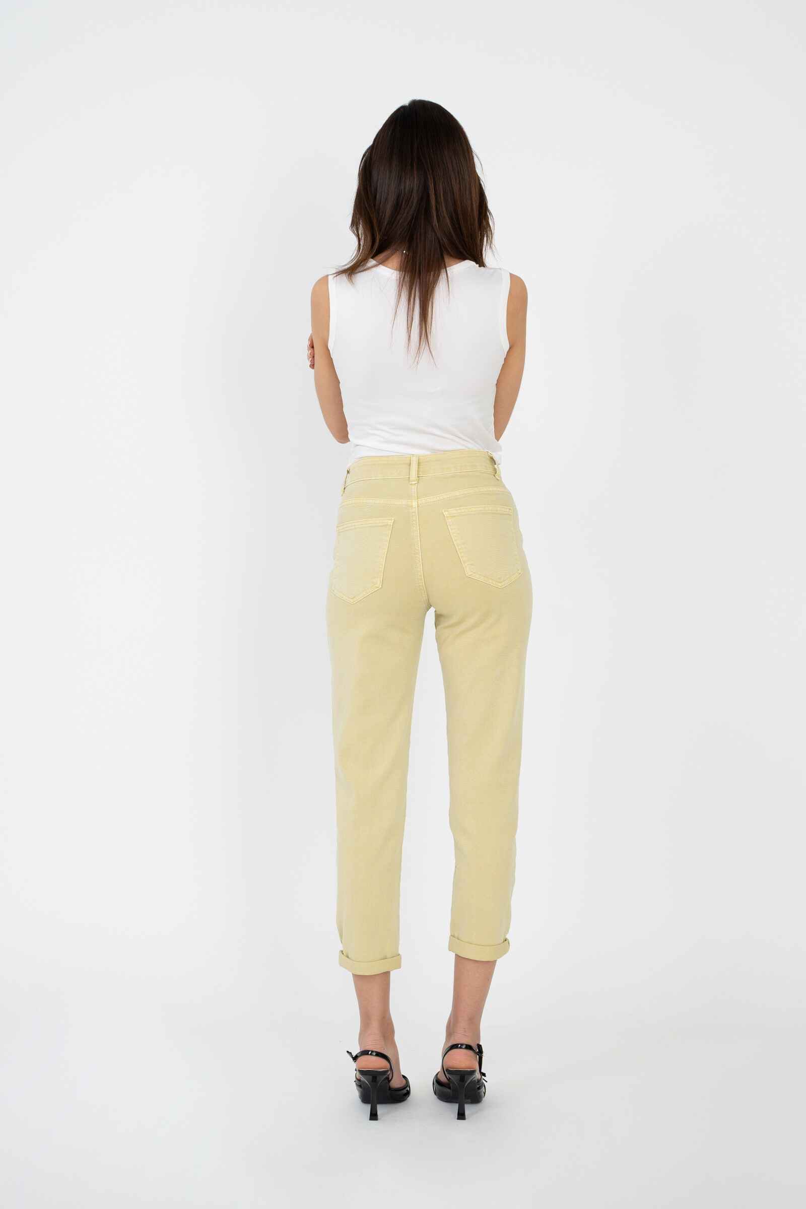Mom pants (Cuffed hem) - ANA & LUCY - Light Yellow - 5 - large format