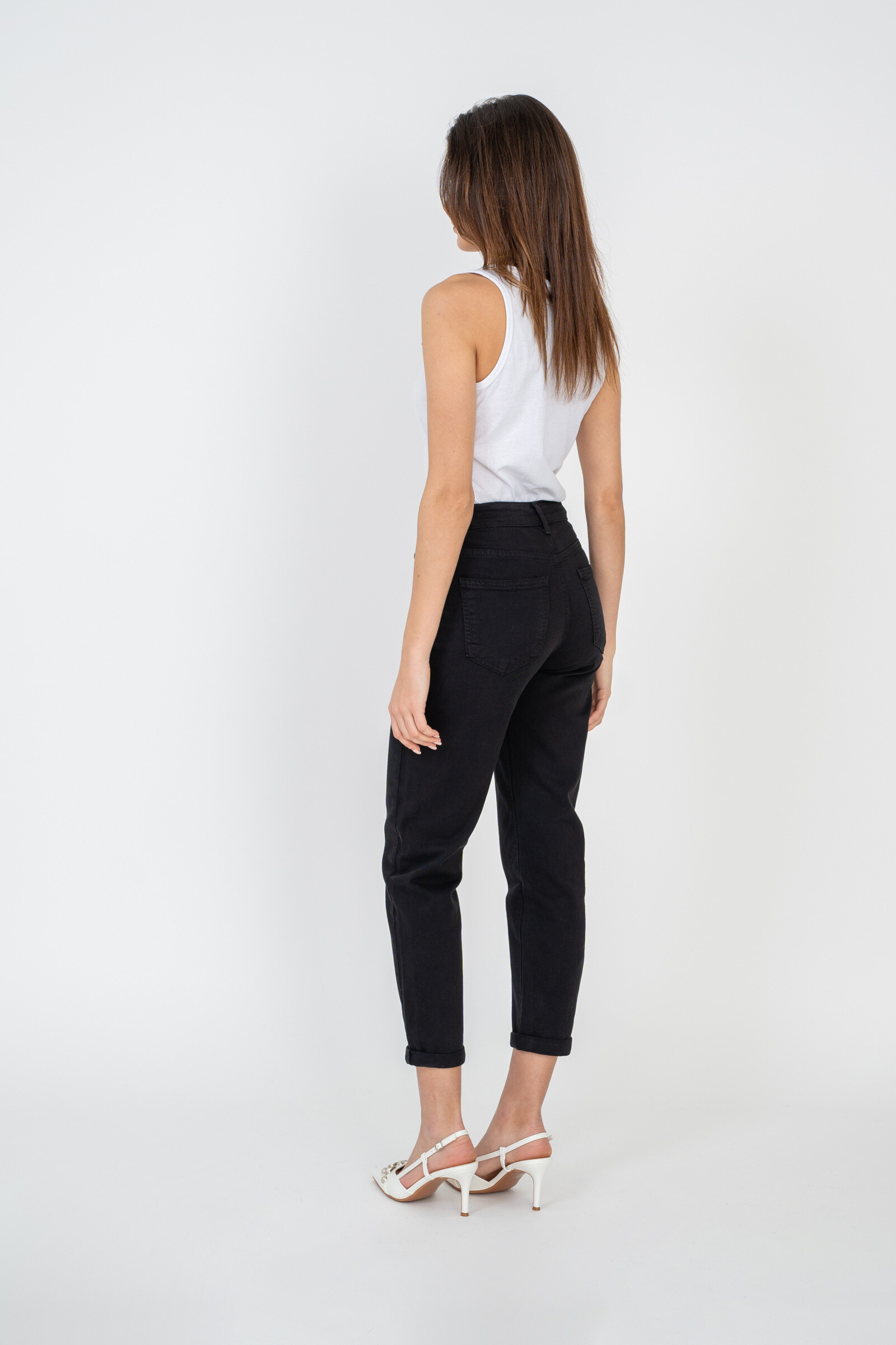 Mom pants (Cuffed hem) - ANA & LUCY - Black 3 - thumbnail