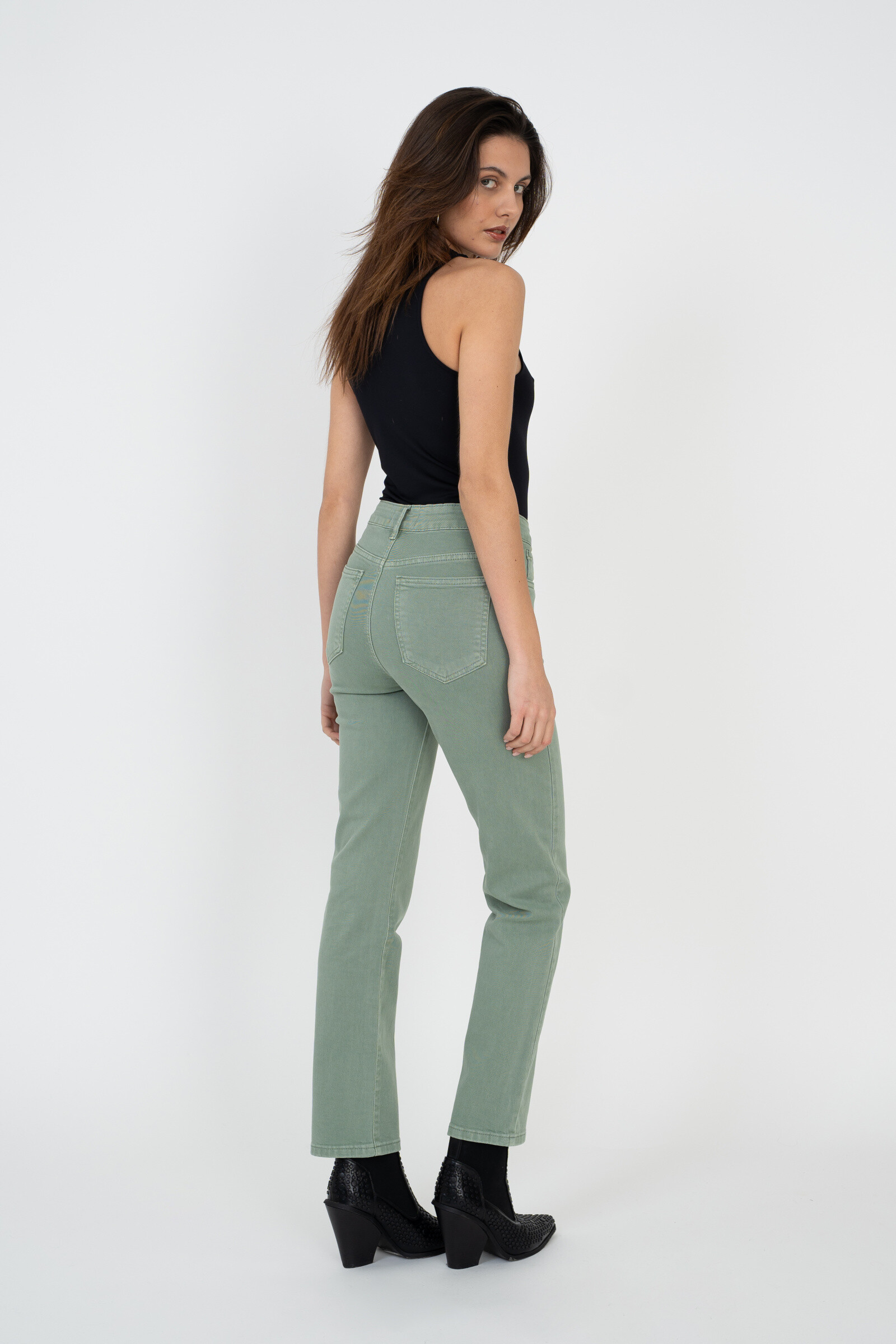 Straight-leg pants in color (Straight cut) - ANA & LUCY - Kaki - 5 - large format