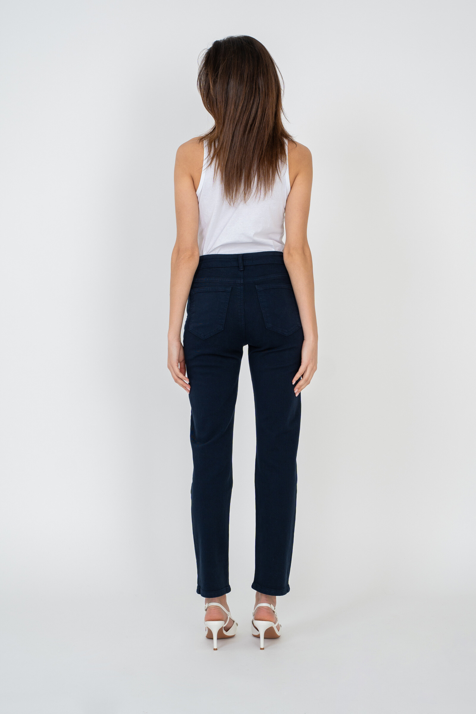 Straight-leg pants in color (Straight cut) - ANA & LUCY - Navy 5 - thumbnail