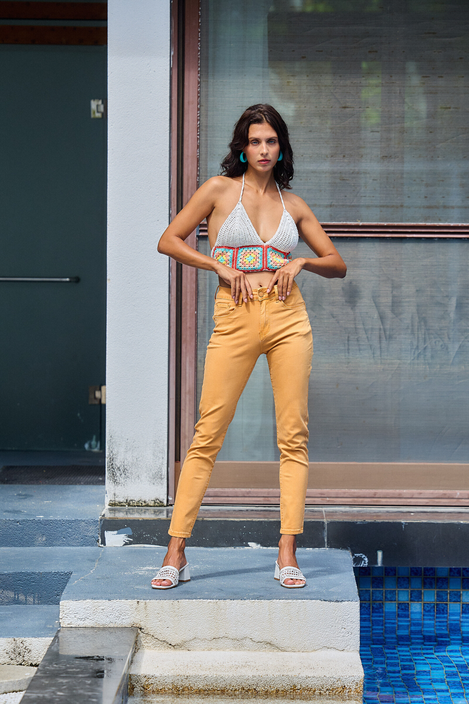 Slim colored pants (Push-up) - ANA & LUCY - Apricot - 3 - large format