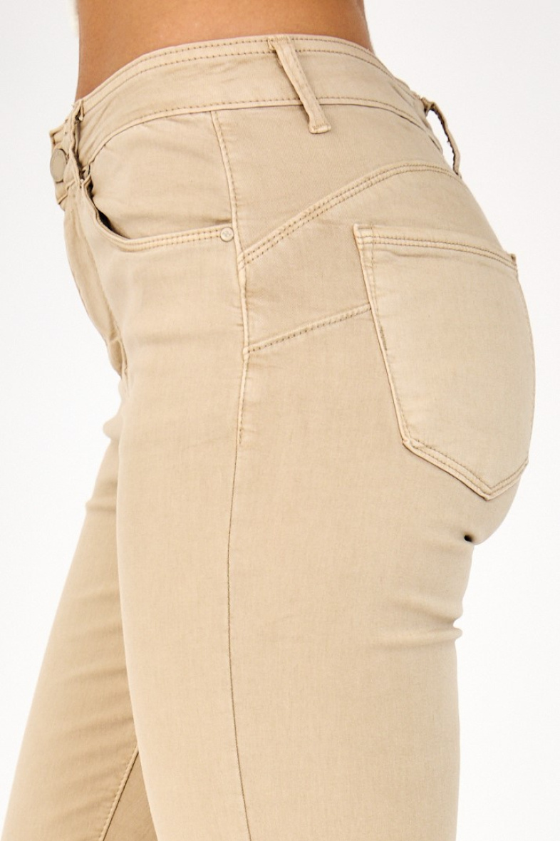 Slim colored pants (Push-up) - ANA & LUCY - Cream - 2 - large format