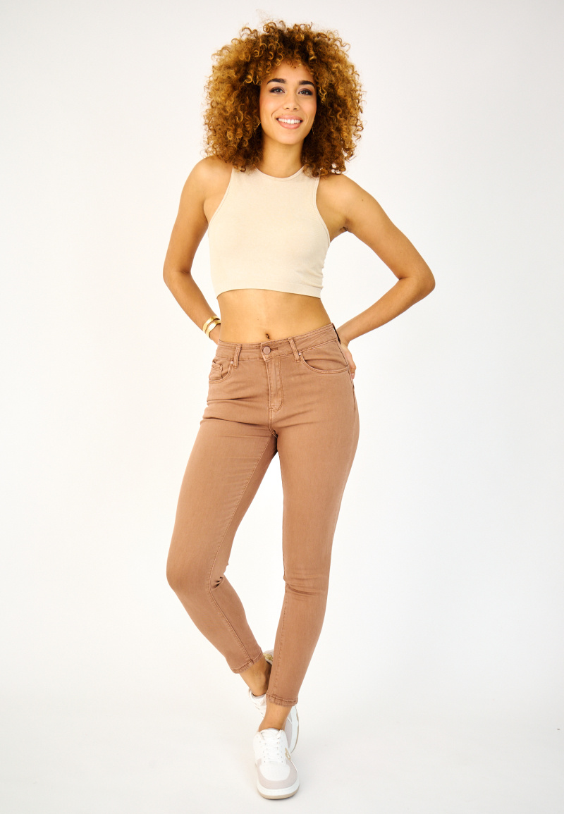 Slim colored pants (Push-up) - ANA & LUCY - Copper - 3 - large format