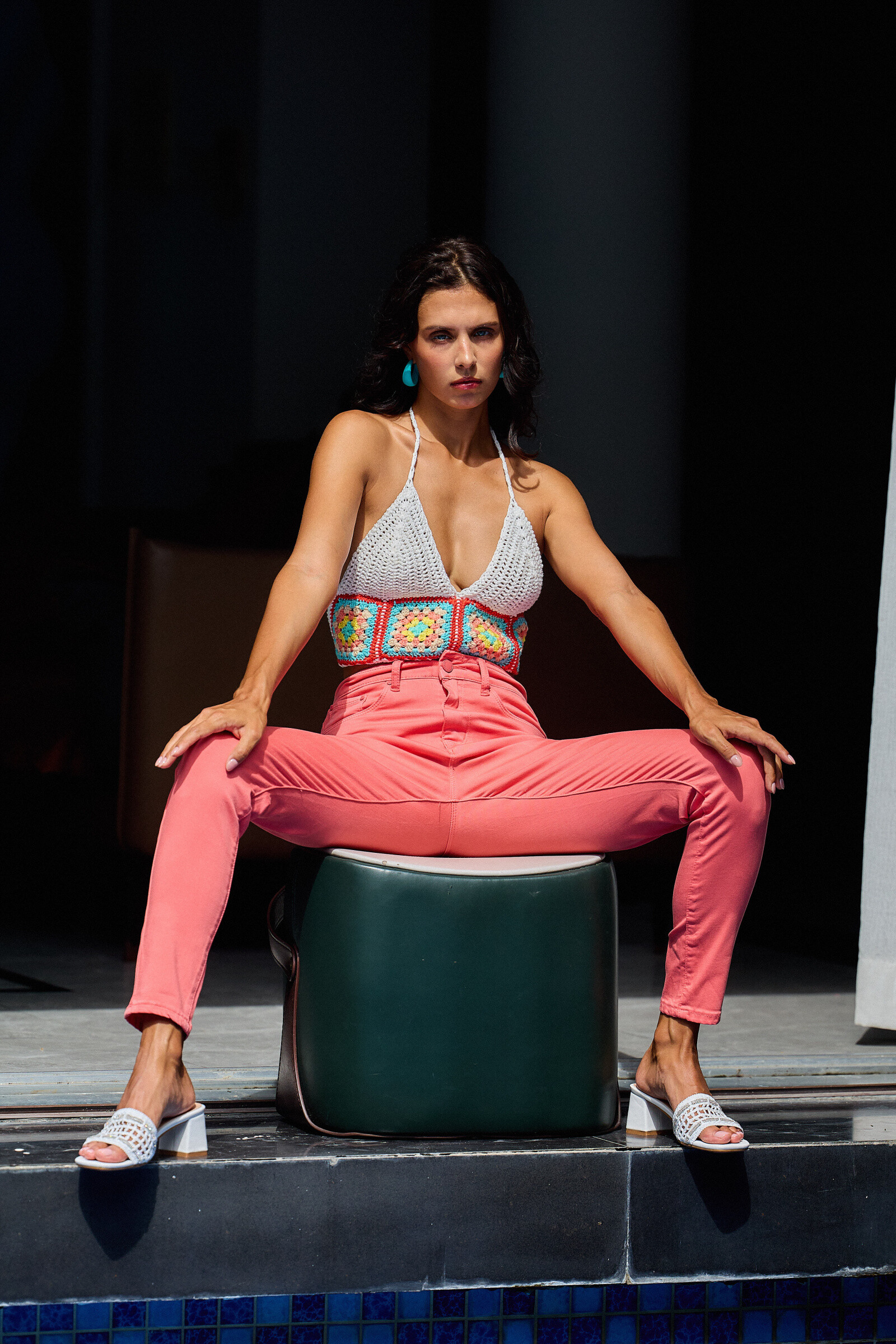 Slim colored pants (Push-up) - ANA & LUCY - Raspberry - 2 - large format