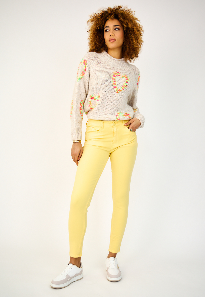 Slim colored pants (Push-up) - ANA & LUCY - Blazing Yellow - 1 - large format