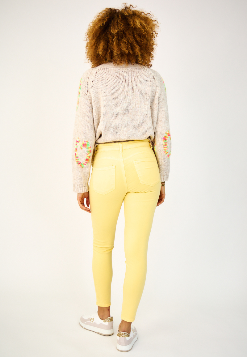 Slim colored pants (Push-up) - ANA & LUCY - Blazing Yellow - 5 - large format