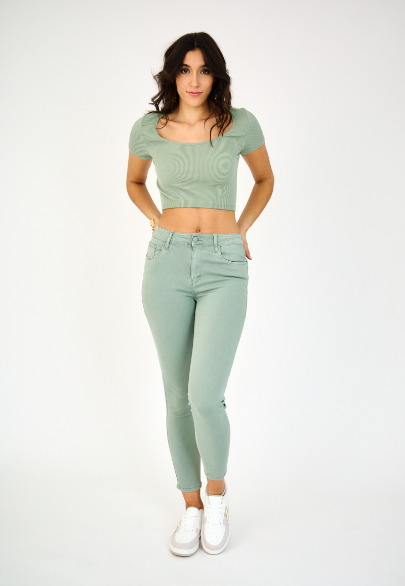 Slim colored pants (Push-up) - ANA & LUCY - Kaki - 3 - large format