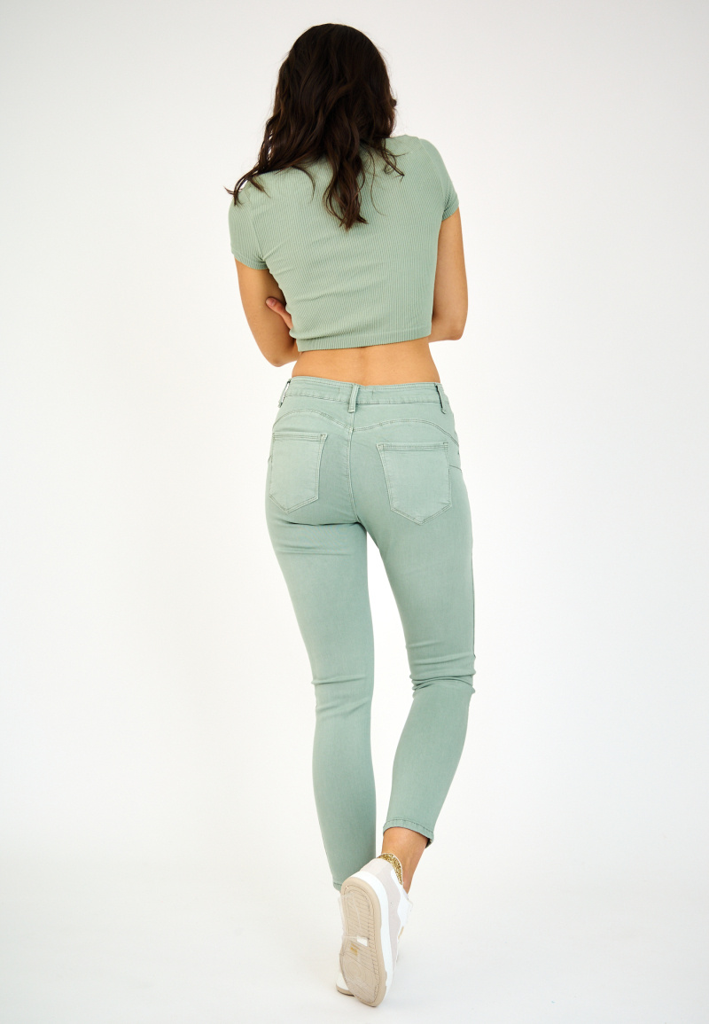 Slim colored pants (Push-up) - ANA & LUCY - Kaki - 5 - large format